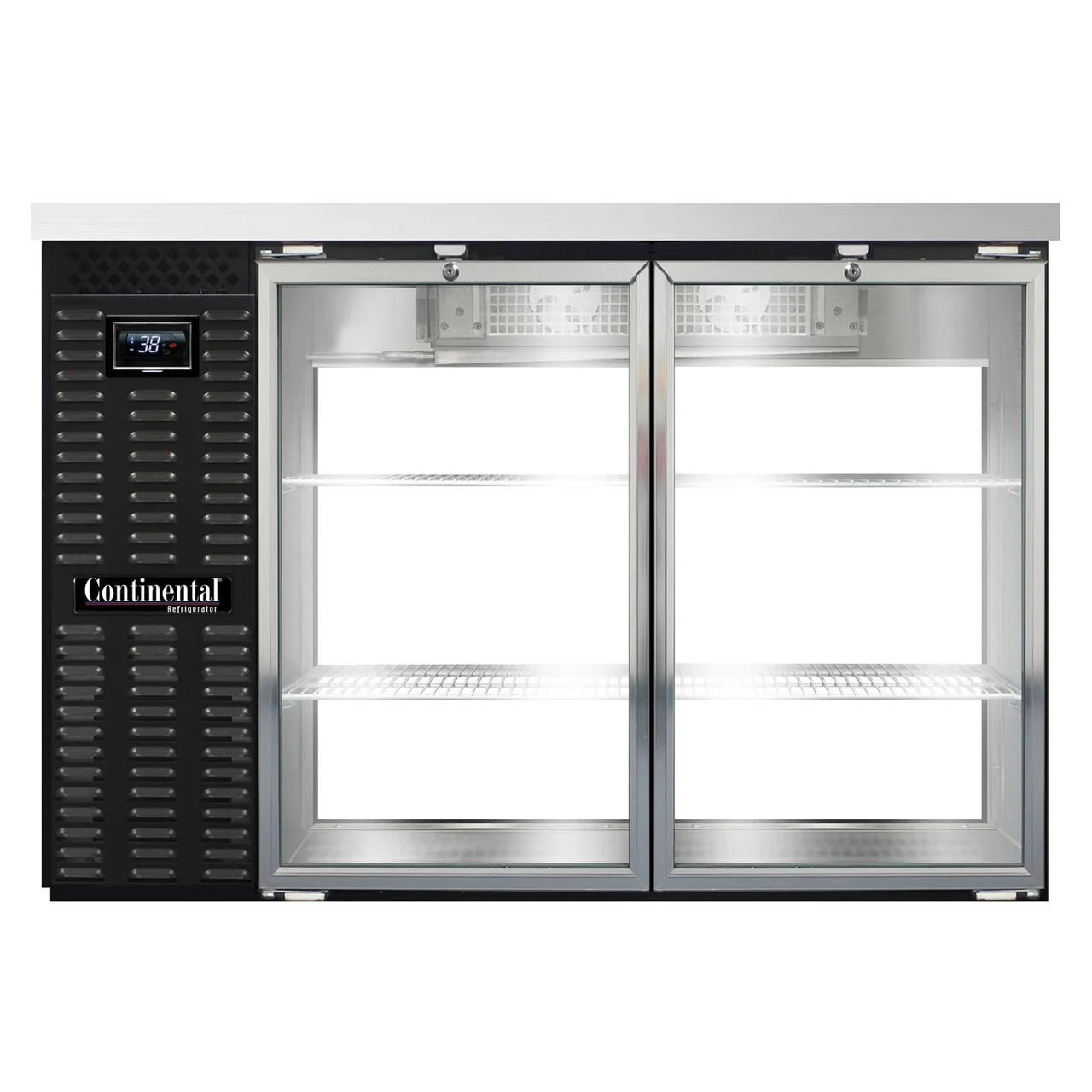 Continental Refrigerator BB50NGDPT Pass-Thru Back Bar Cooler w/ 16 Cu Ft, 4 Glass Doors, 59"