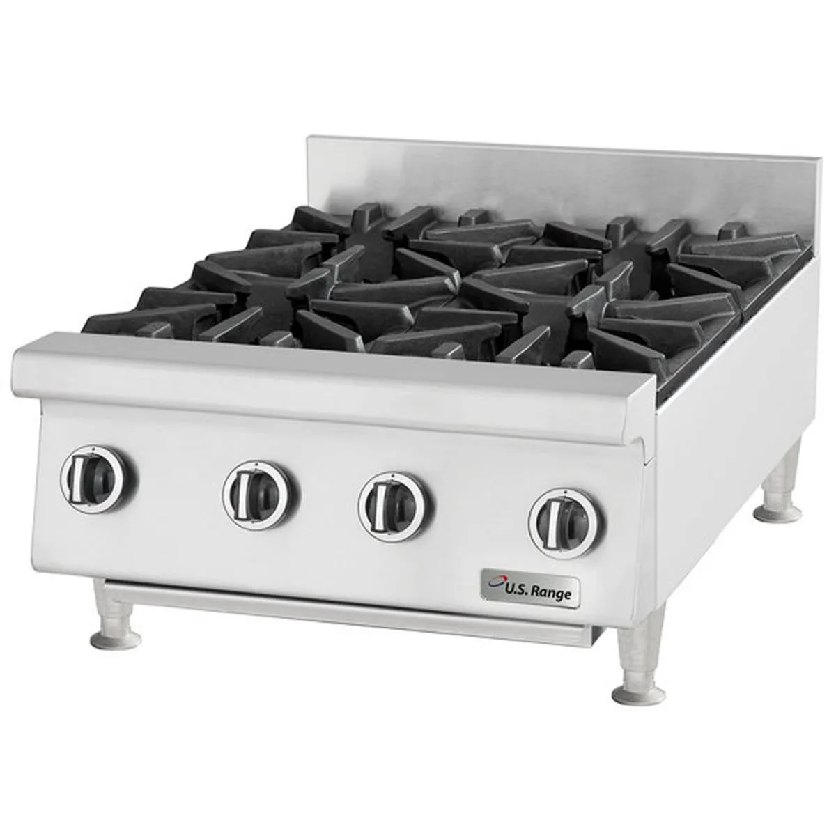 Garland US Range UTOG24-4 24" Countertop Heavy Duty Gas Hotplate with (4) Burners, 120.000 BTU