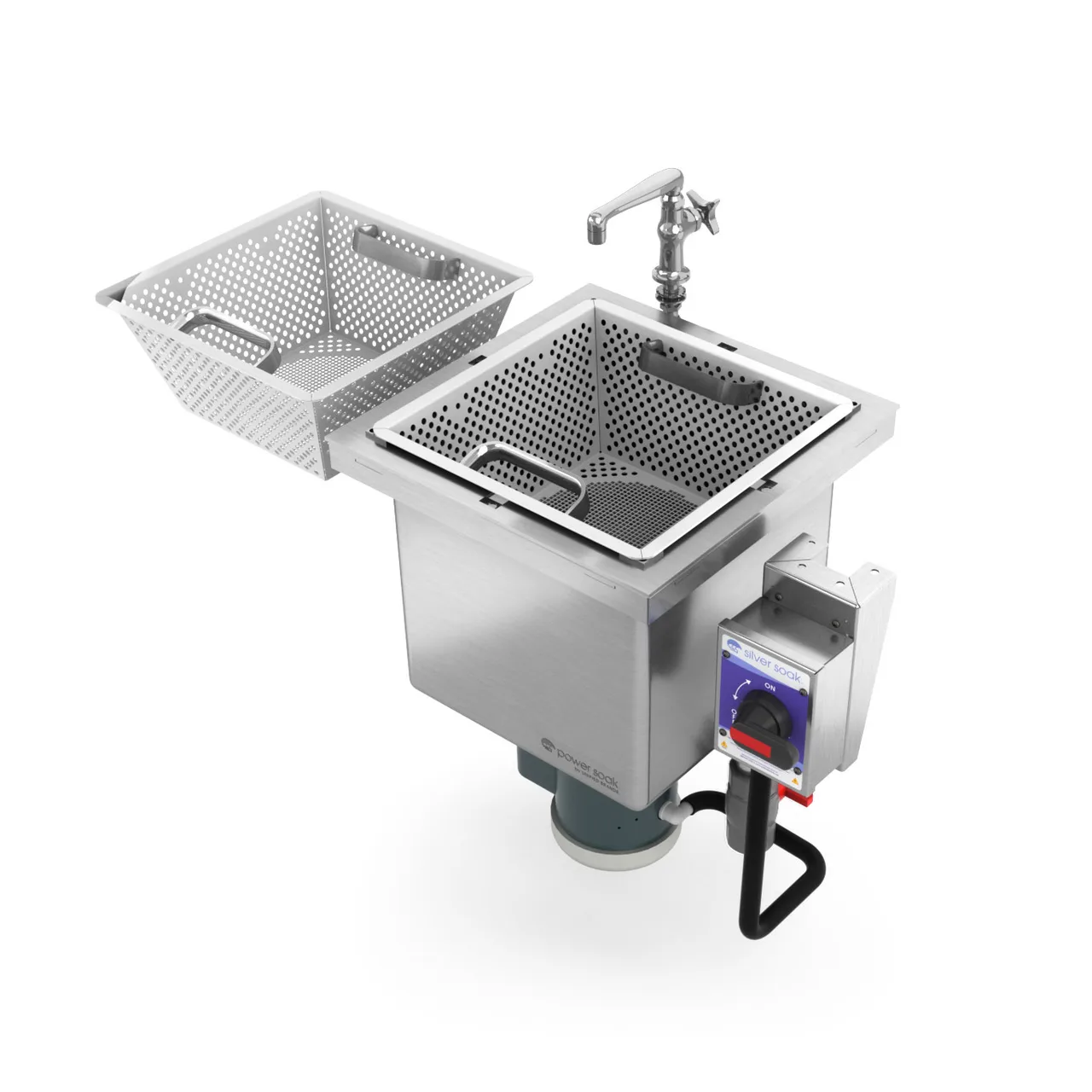 Power Soak SS-D-230-1 Silver Soak Sink, Drop-In, 26.4" H, 11 Gallon Wash Tank