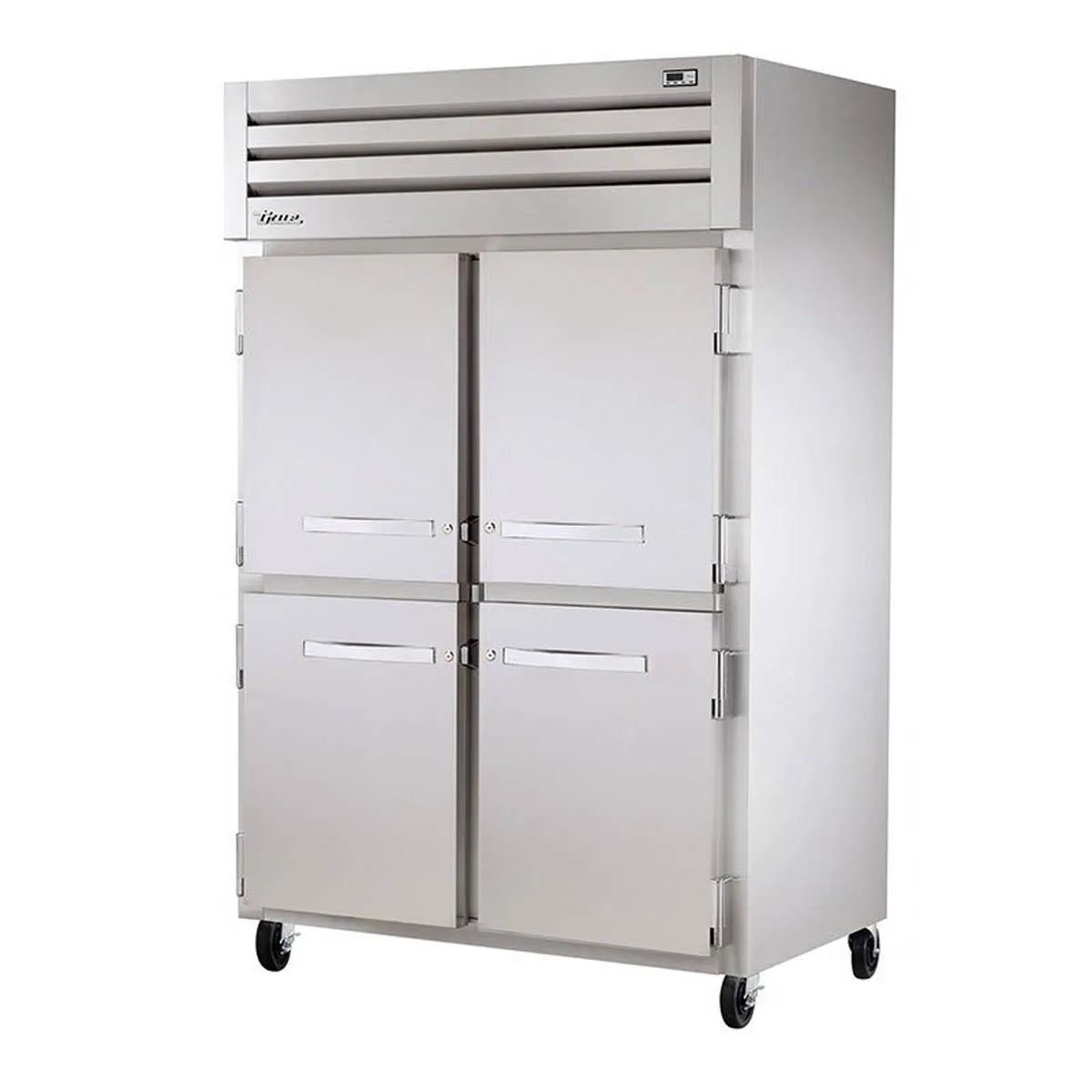True STR2HRT-2S-2S 2-Section Roll-Thru Heated Holding Cabinet, Stainless Steel, 4kW, Fits 27"×29"×66" Carts