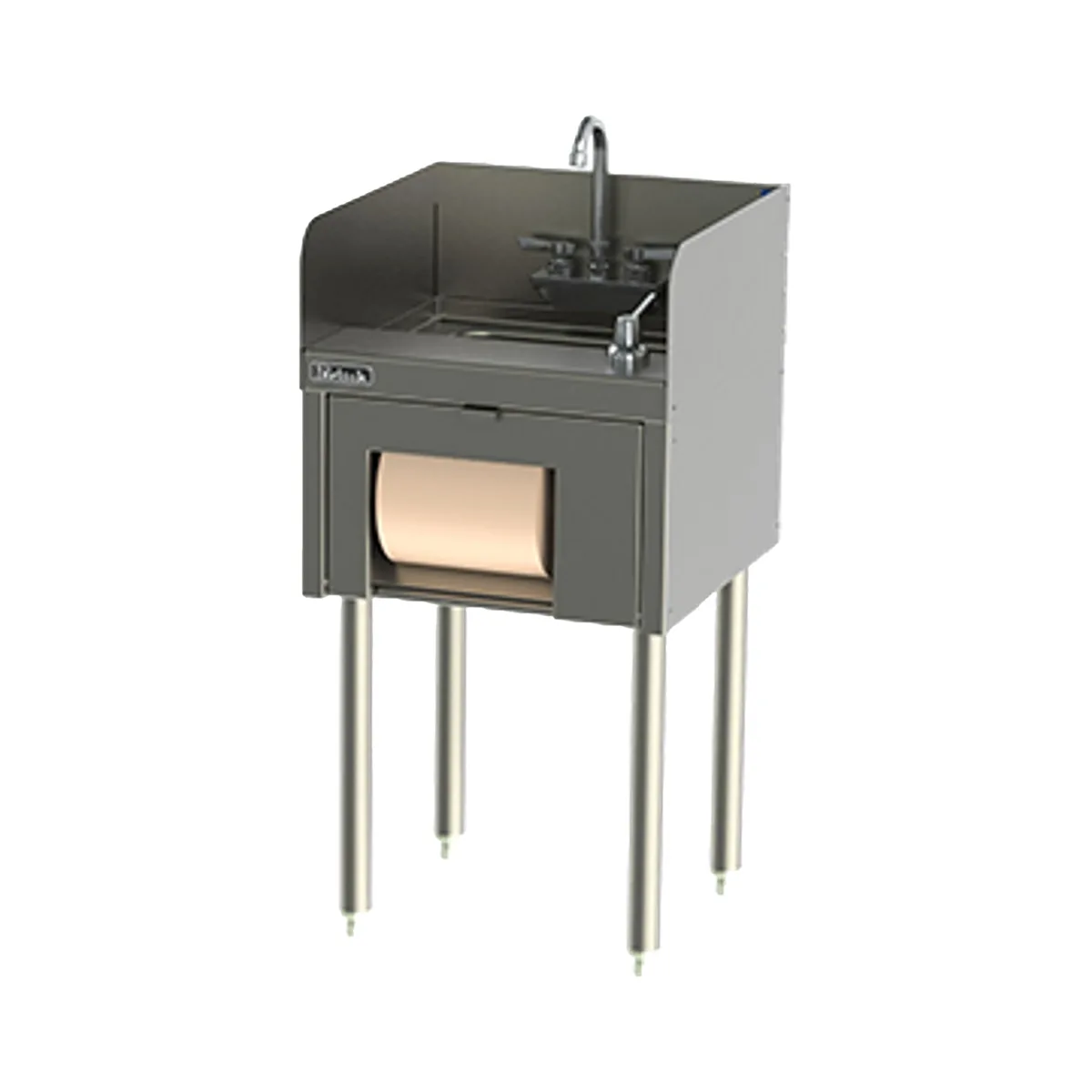Perlick TSD18HST 18" Free Standing Underbar Hand Sink Unit with Side Splashes & Faucet