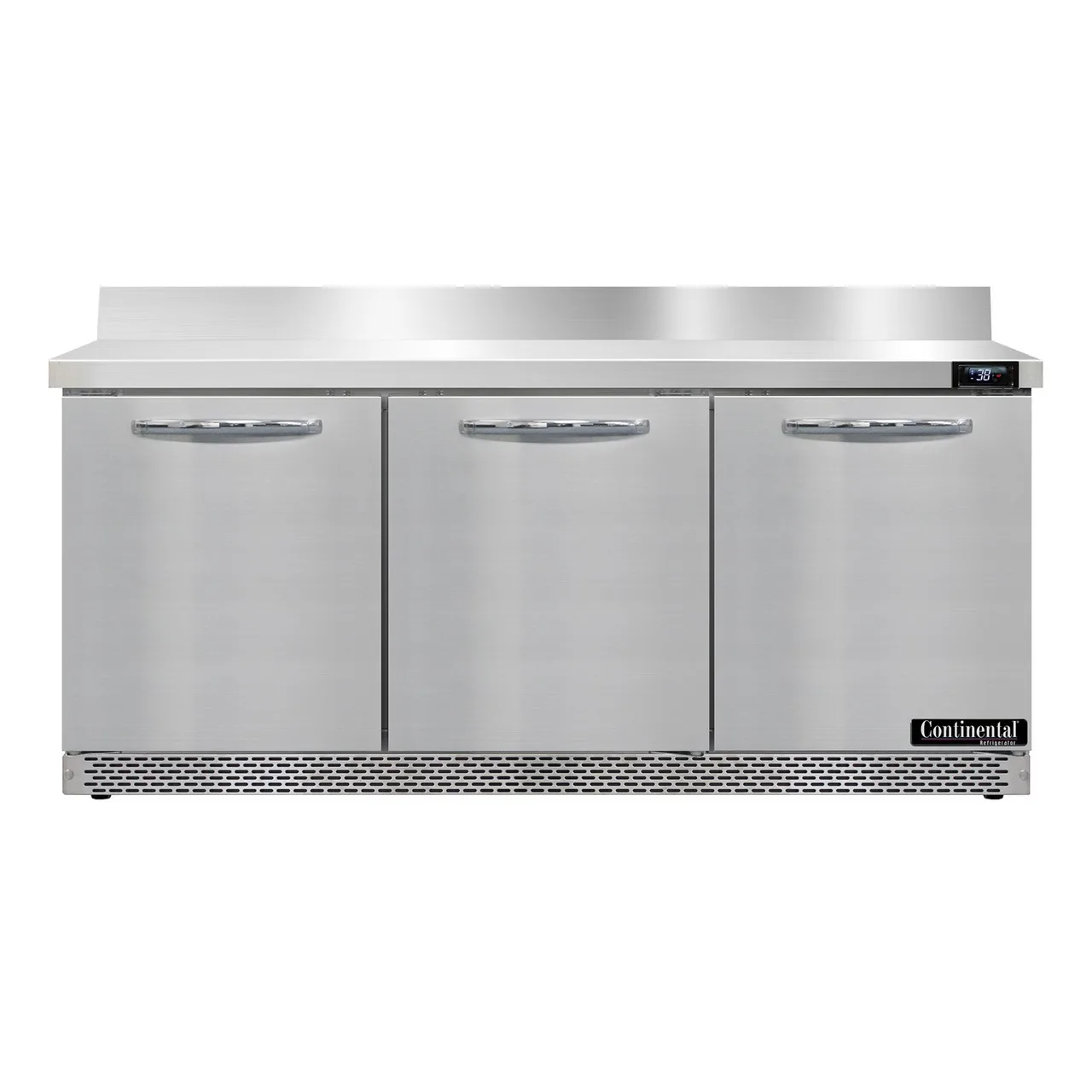 Continental Refrigerator SW72NBS-FB 72" 3-Section WorkTop Refrigerator w/ 3 Doors, 20.6 cu. ft.