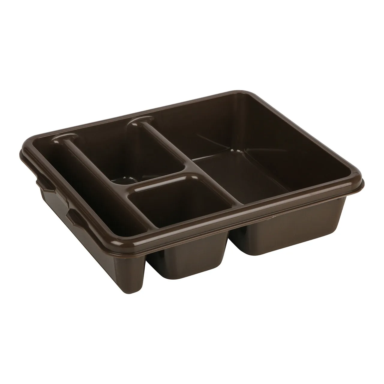 Cambro 9114CP167 - 4-Comp Tray 8-15/16" x 10-3/4" x 2-5/8" Brown Co-Polymer Dishwasher Safe