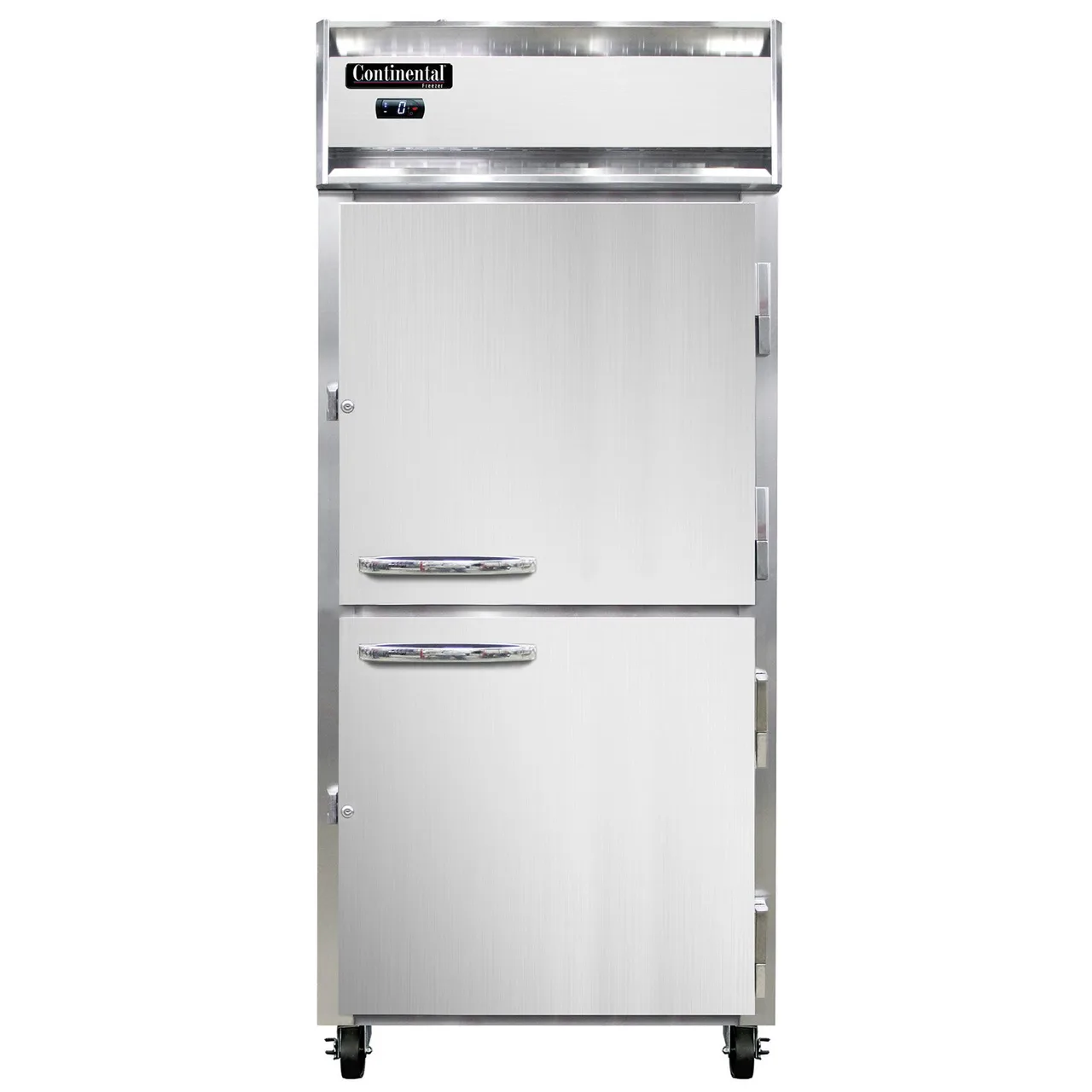 Continental Refrigerator 1FXNHD 36" 1-Section Reach-In Freezer, 2 Half Solid Doors, Top Mounted, 30 cu. ft.