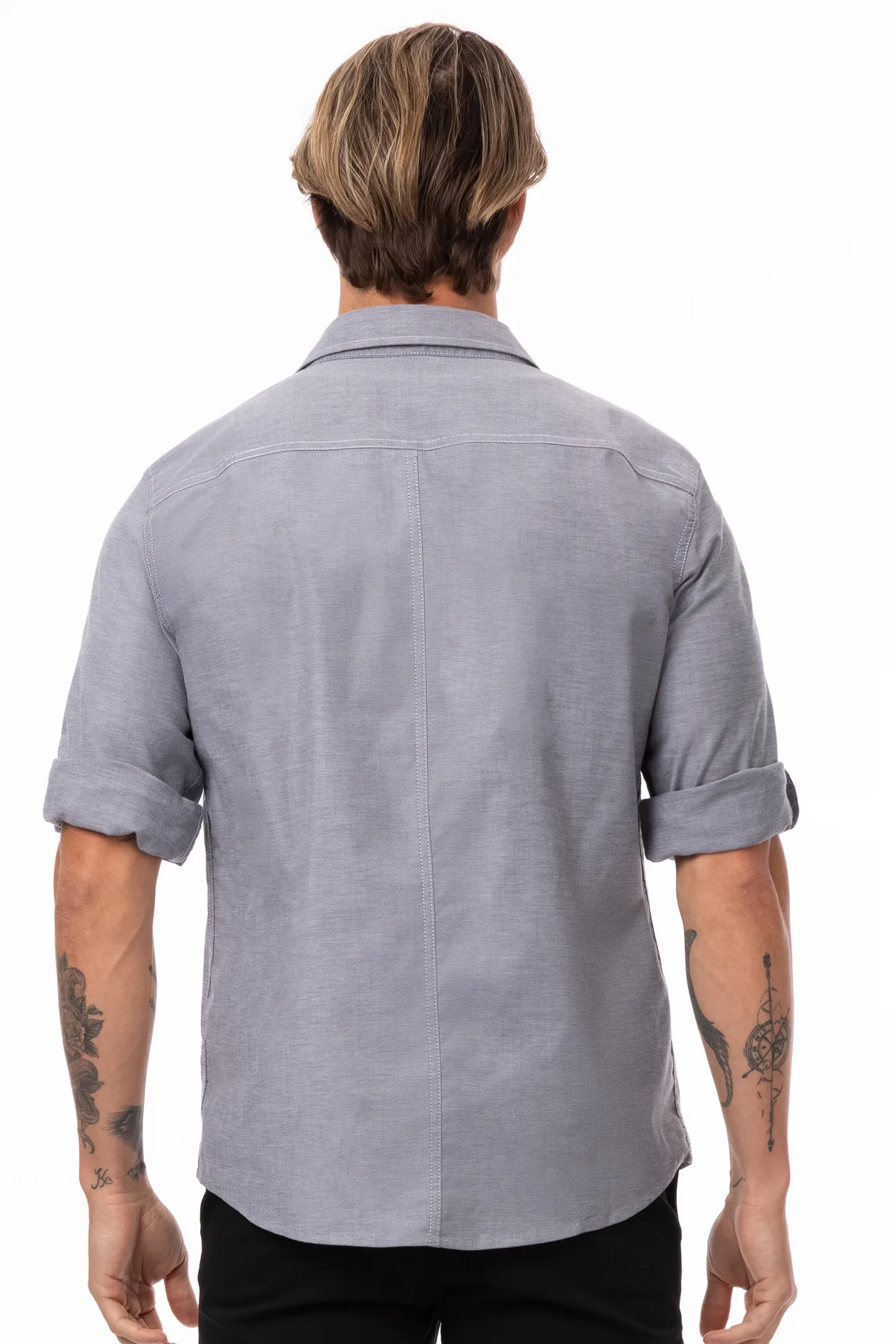 Chef Works SES01-CHR-XL Modern Oxford Cook Shirt, XL, Charcoal Gray, Poly/Cotton/Elastane