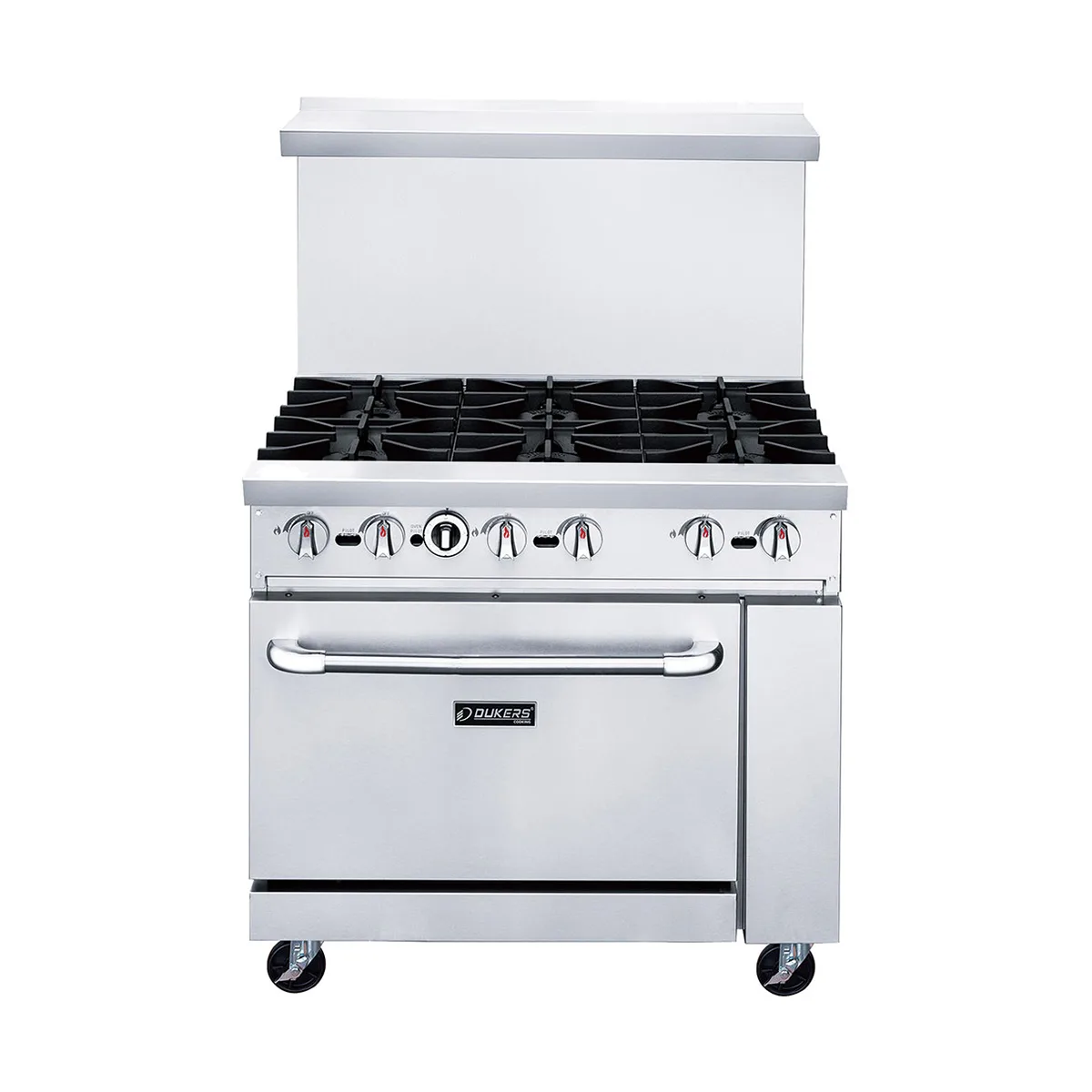 Dukers Appliance Co DCR36-6B 36" Gas Restaurant Range w/ (6) Open Burners, (1) Standard Oven, 233.000 BTU