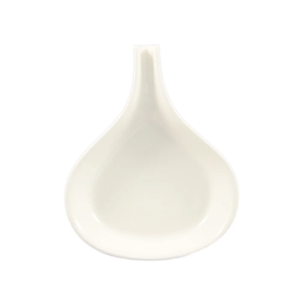 CAC China FP-18-W Fry Pan Server, 18 oz (10"×8¼"×1¼"), Pear‑Shape Ceramic, American White - 1 Dozen