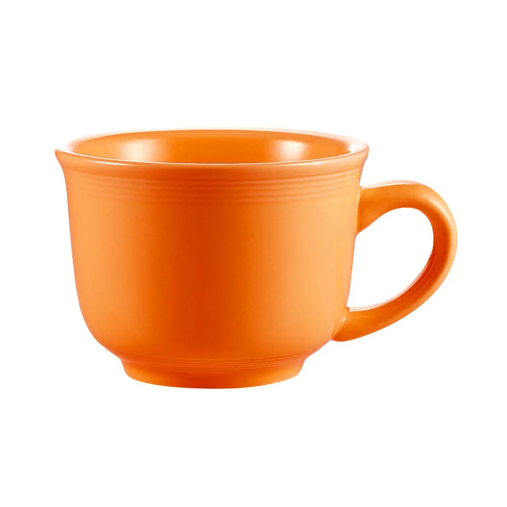 CAC China TG-1-TNG - Tango Coffee Cup 7.5 oz (3.5" Dia x 2.75" H) Tangerine Dishwasher Safe - 1 Dozen