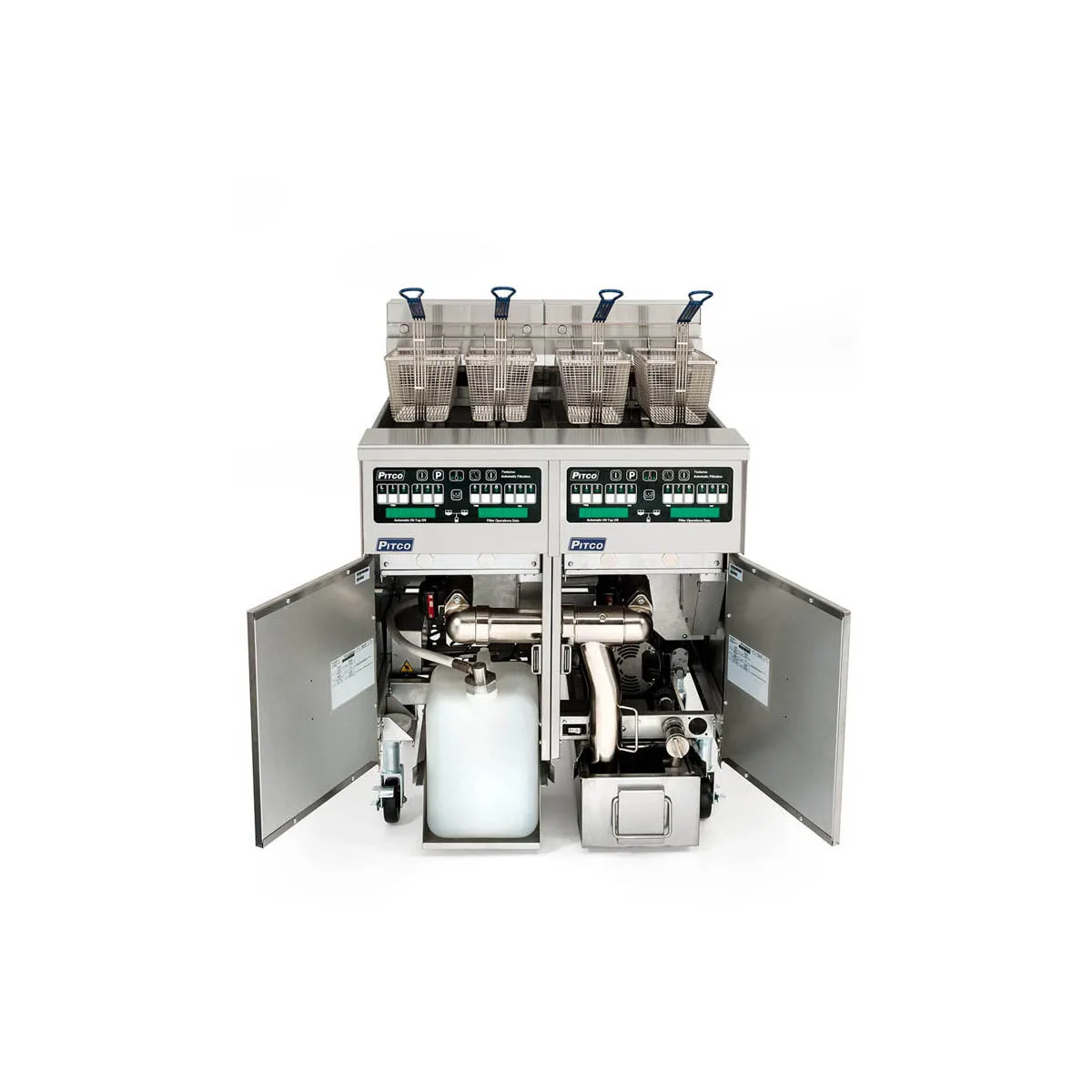 Pitco SSHLV14C/184/FD Multiple Battery Gas Fryer w/ (1) 32 lbs & (1) 42 lbs Frypots, Filter Drawer System