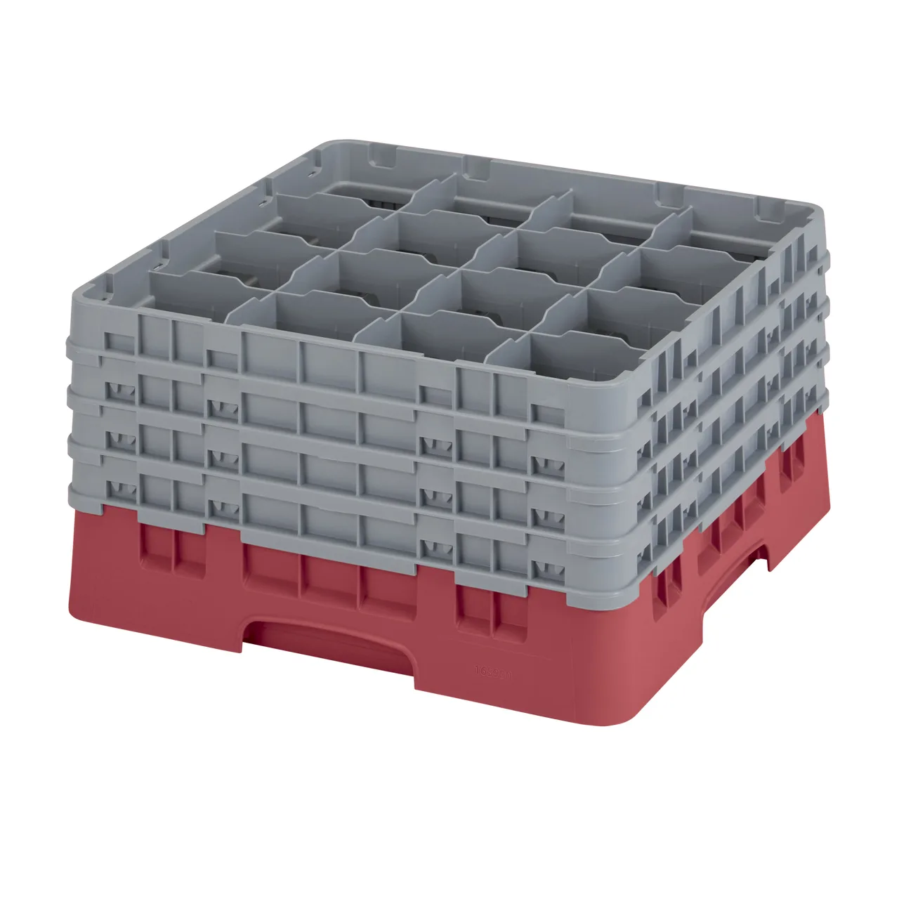 Cambro 16S900416 Camrack Glass Rack, Full Size, 19-3/4" x 19-3/4", 16 Compartments, Cranberry Red