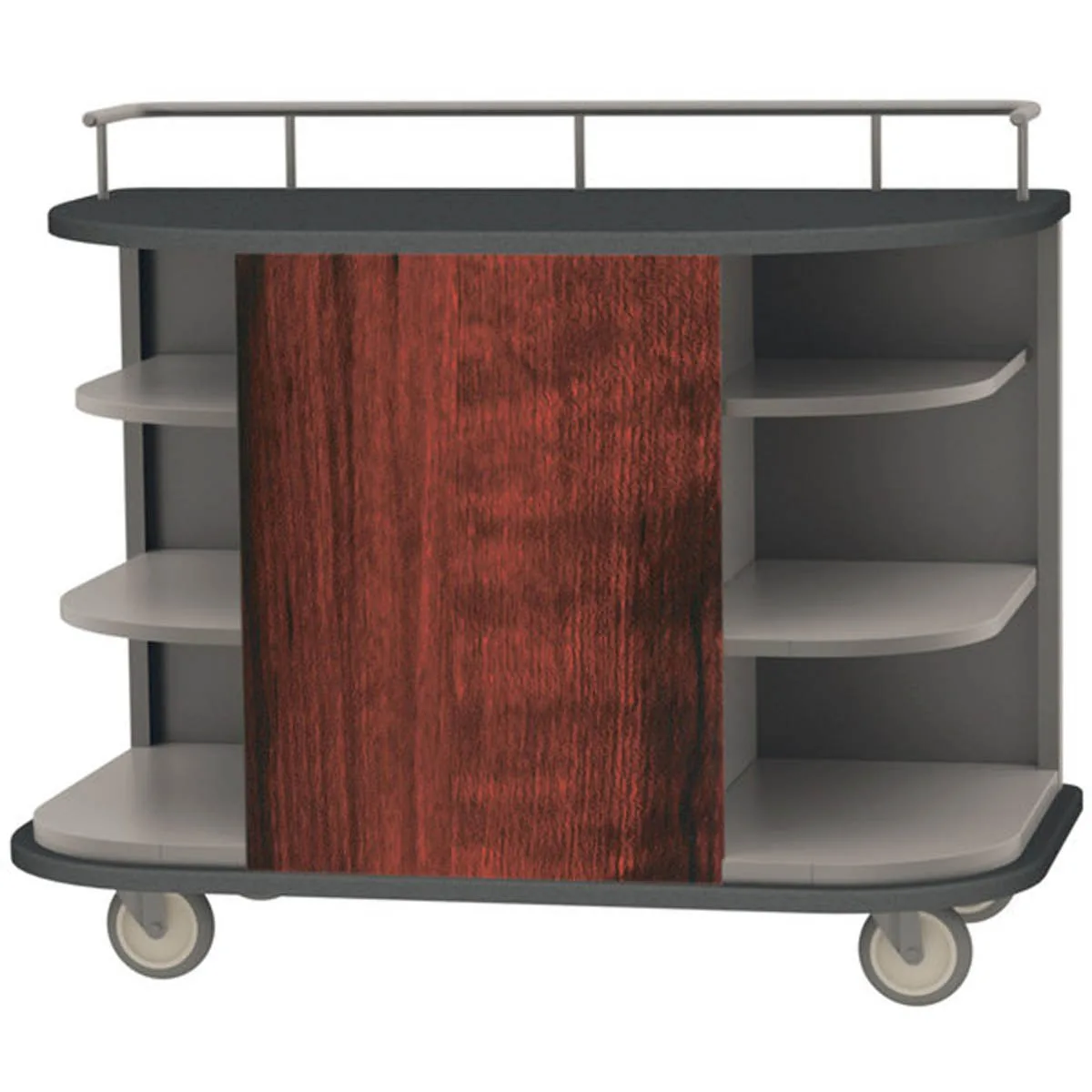 Lakeside 8715 Stainless Steel Self-Serve Compact Hydration Cart w/ 6 Open Corner Shelves 