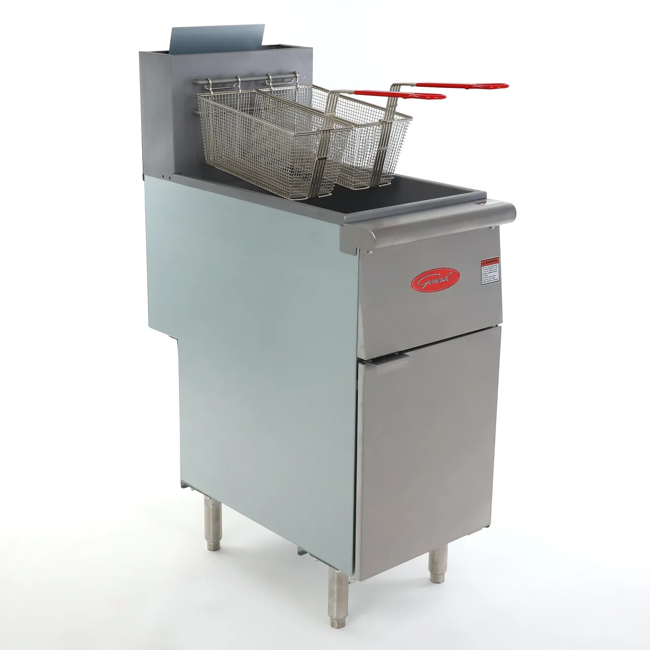 General GFF3-40LP 15" Floor Model Gas Deep Fryer, Pot, LP Gas, 40 Ibs, 90.000 BTU, Stainless Steel
