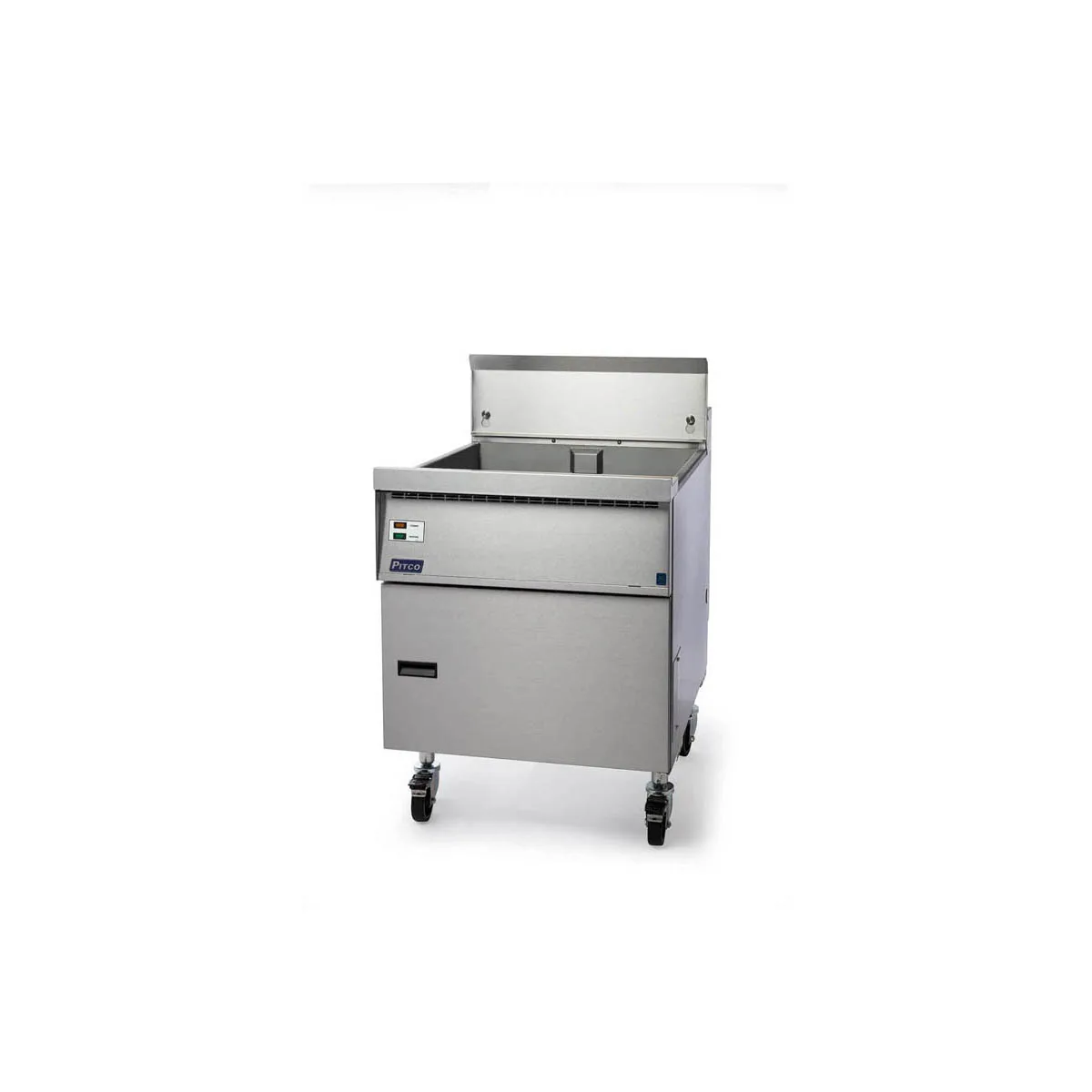 Pitco FBG24 Full Pot Floor Model Gas Fryer w/ 87 lbs Capacity, Flat Bottom, Solid State Controls