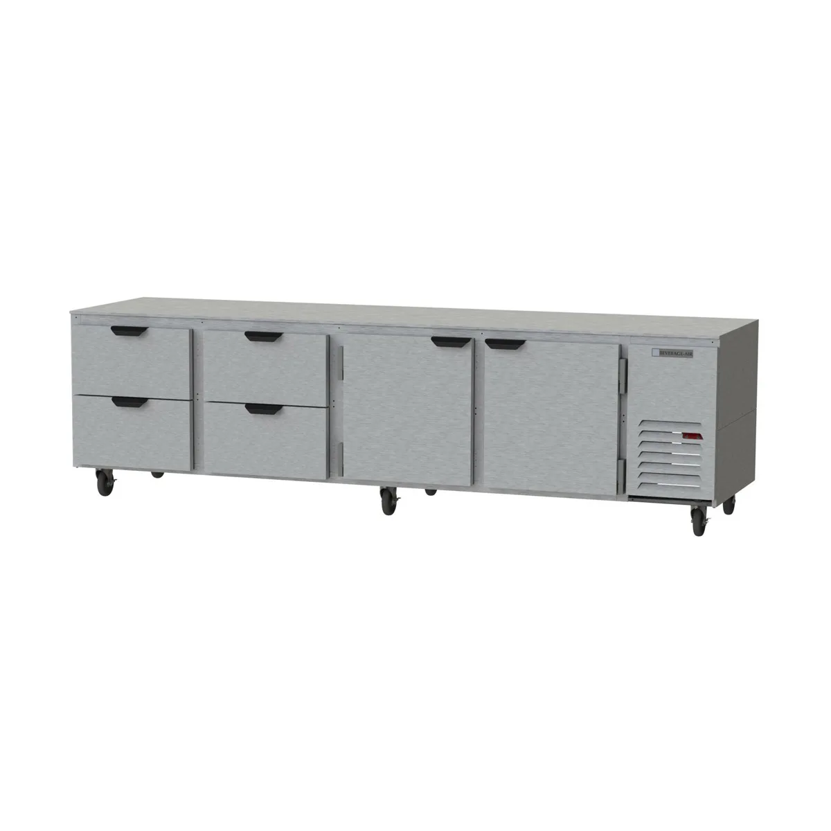 Beverage Air UCRD119AHC-4 119" Four Section Undercounter Refrigerator w/ 4 Drawers & 2 Doors