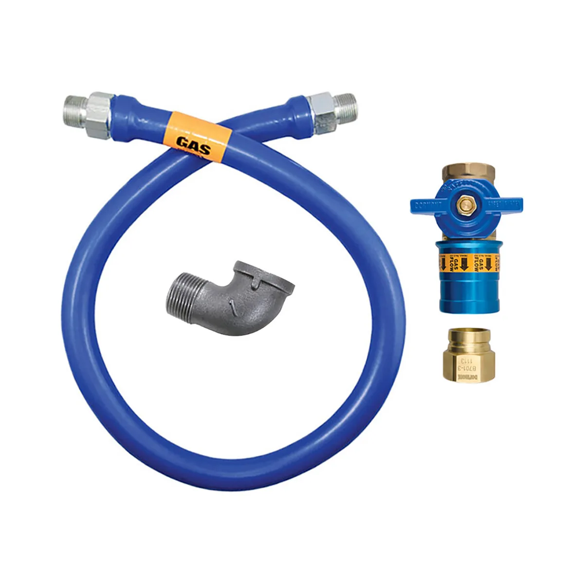 Dormont 1675BPCF72 Safety Quik 72" Gas Connector Kit w/ Elbow, 3/4" Diameter
