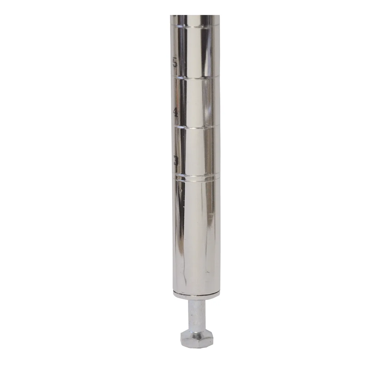 Omcan USA 20091 13" Chrome Wire Shelving Post, Stationary, NSF Certified, 10-19" Height, Leveler Included