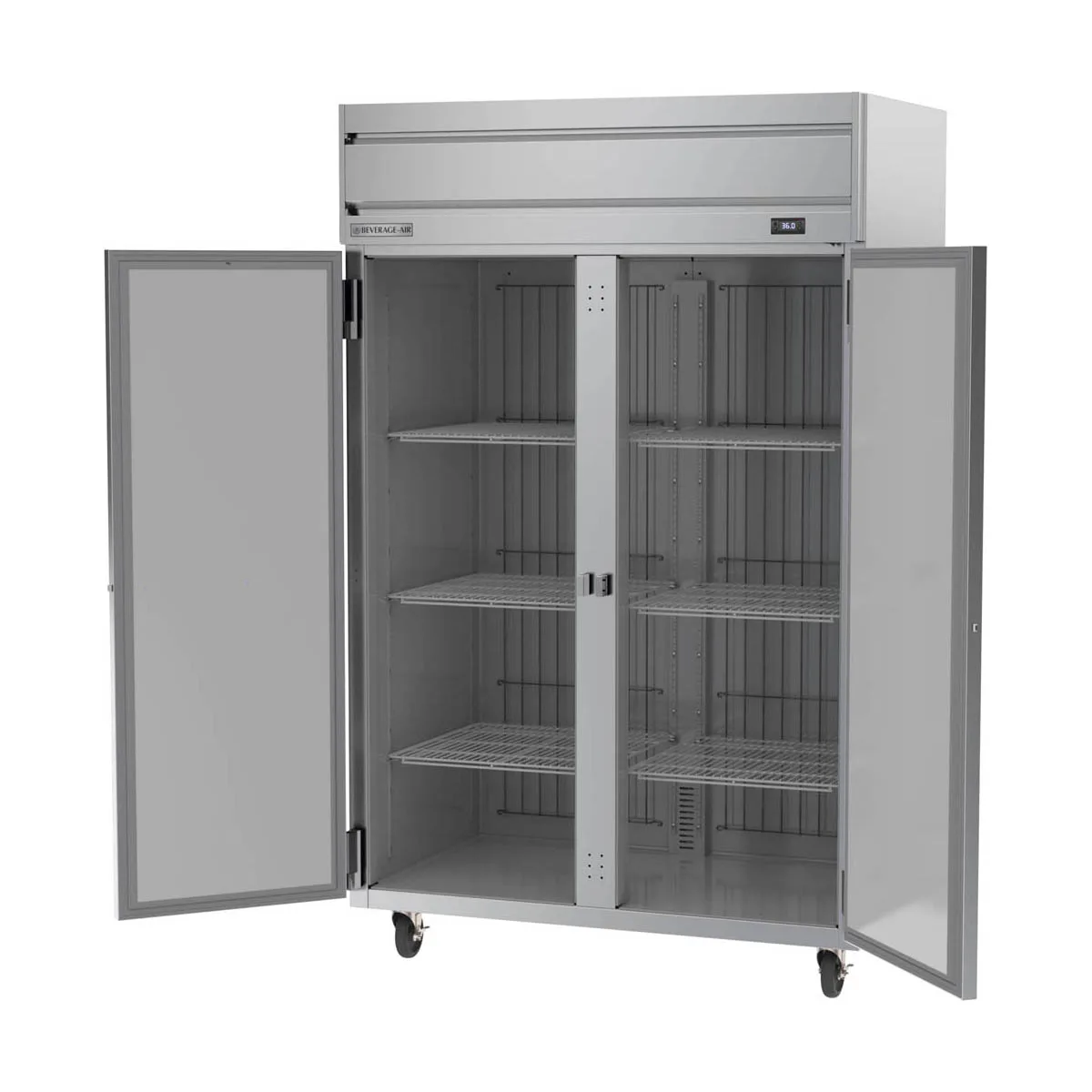 Beverage Air HRP2HC-1S, 52" 2-Section Reach-In Refrigerator w/ 2 Solid Full Doors, Top Mounted, 1/3 hp, 47 cu. ft.