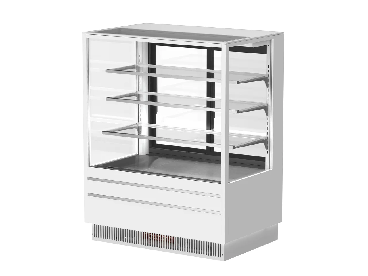 Turbo Air TCGB-48UF-4S-W(B)-N-PB Refrigerated Bakery Case, 24 cu.ft, Stainless Steel, LED Shelves