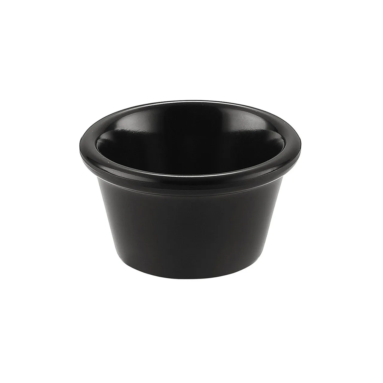 CAC China MRKF-3-BLK - 3 oz Black Melamine Ramekin, 3-1/8" Dia, Dishwasher Safe - 1 Dozen