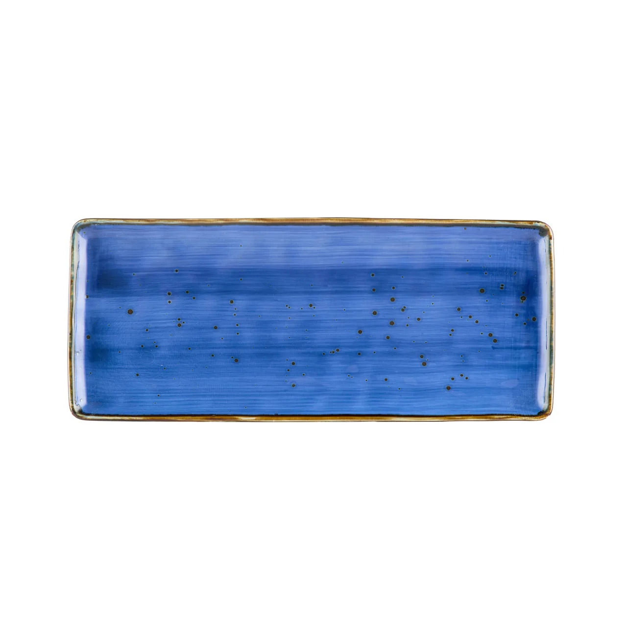 CACChina TUS-RT41-BLU Tucson Platter 14" L x 6" W x 1/2" H Porcelain Starry Blue Safe - Dozen