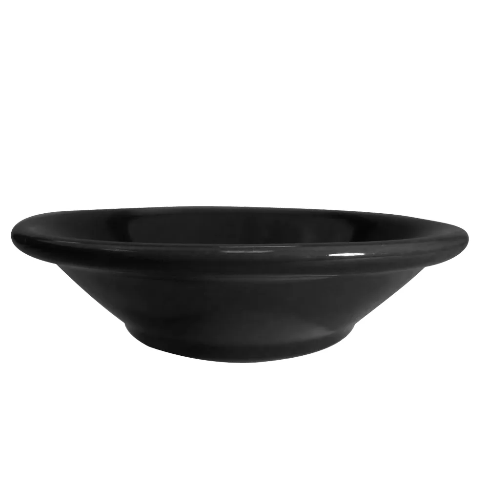 CACChina LV-11-BLK Las Vegas Fruit Bowl, 4-3/4" Dia., 4-3/4 oz., Round Stoneware, Black - Dozen