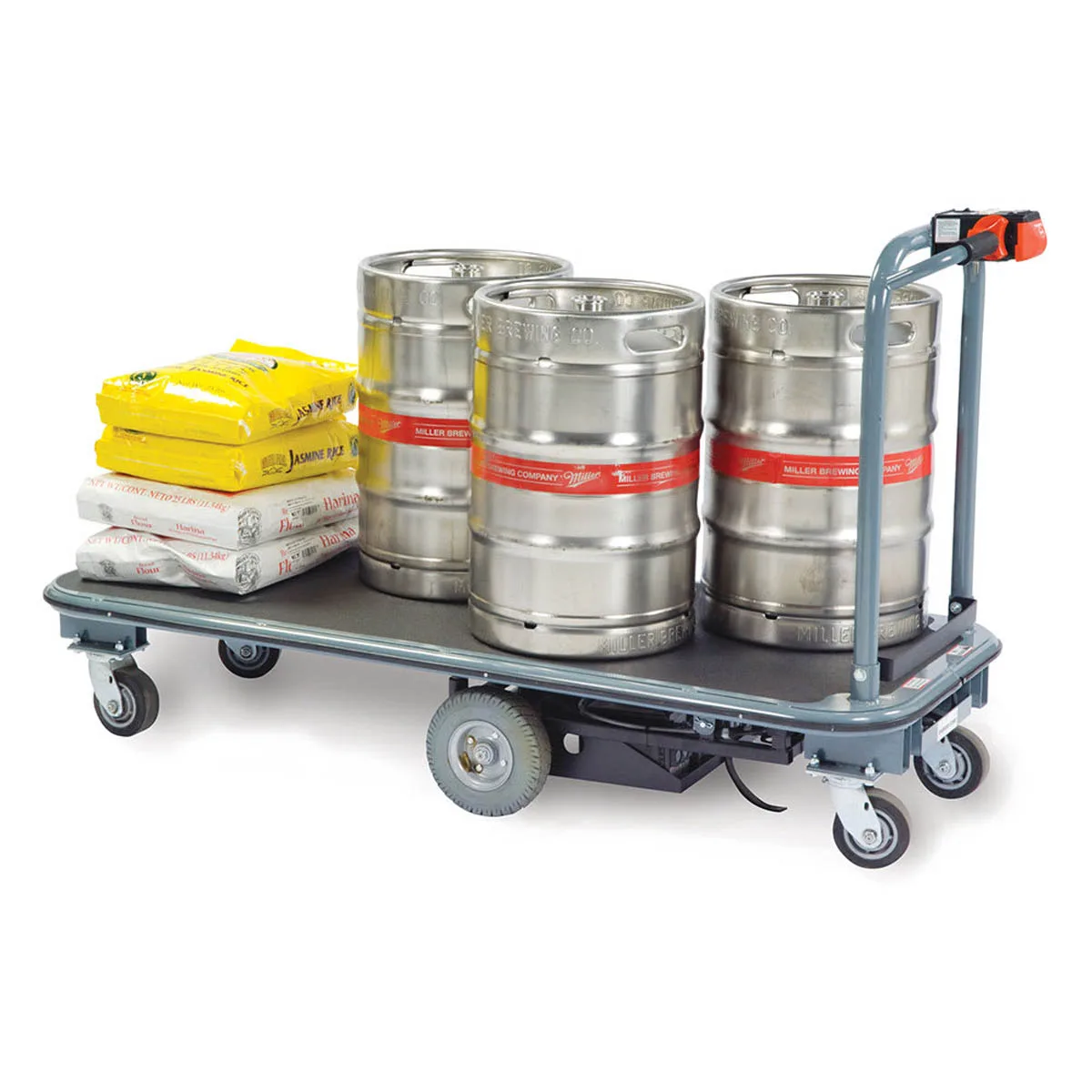 Lakeside 8190 Ergo-One Plus Power Platform Truck, 27x60, 1500lb, Steel Frame, Battery Operated