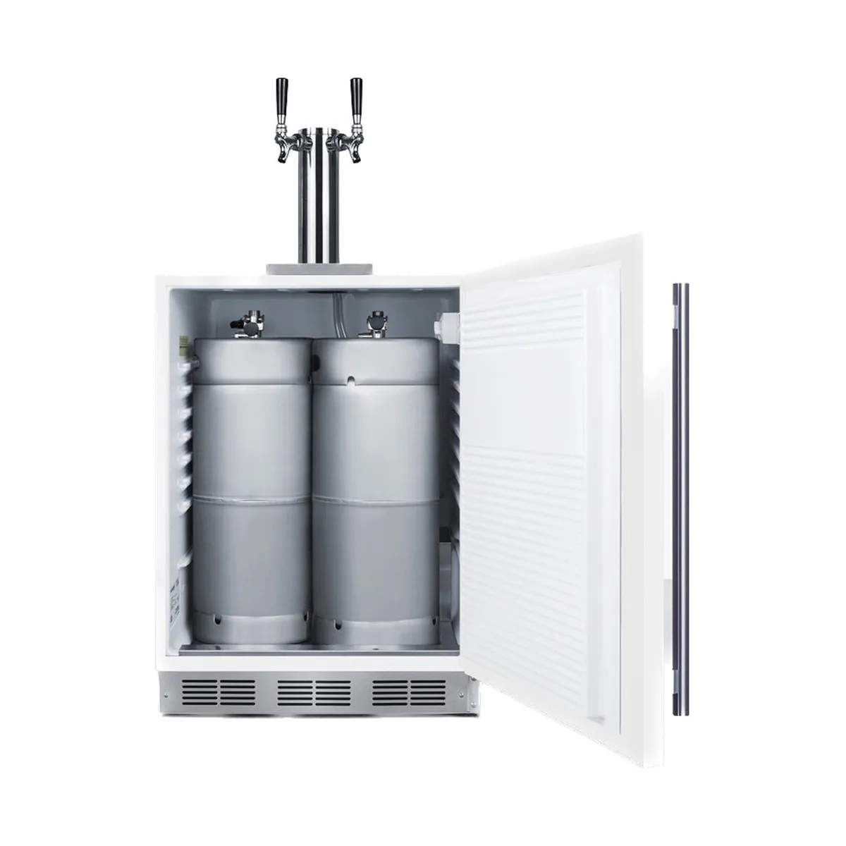 Summit SBC58WHBIADA Keg Cooler, 24" White, 2 × 1/6 Barrel, Dual Tap, R600a, Includes 5 lb CO₂ Tank
