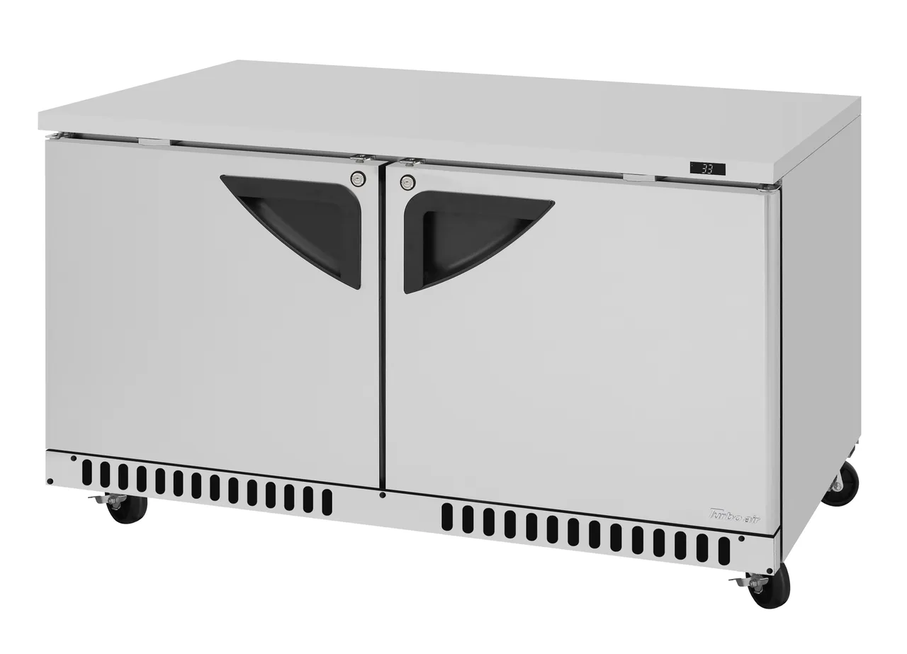 Turbo Air TUR-60SD-FB-N 60" 2-Section Undercounter Refrigerator w/ 2 Doors, 14.8 cu. ft.