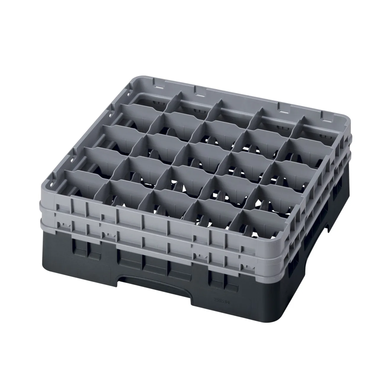 Cambro 25S534110 Camrack Glass Rack, Full Size, Black, 19-3/4"x19-3/4", 25 Compartments, 3-7/16" Max Dia