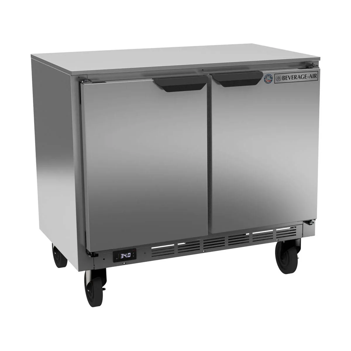 Beverage-Air UCR34HC 34" Two Section Undercounter Refrigerator w/ 2 Doors, 5.96 cu. ft.