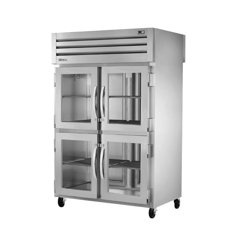 True STG2RPT-4HG-2S-HC 2-Section Pass-Thru Glass Half Front / Solid Rear Doors Refrigerator