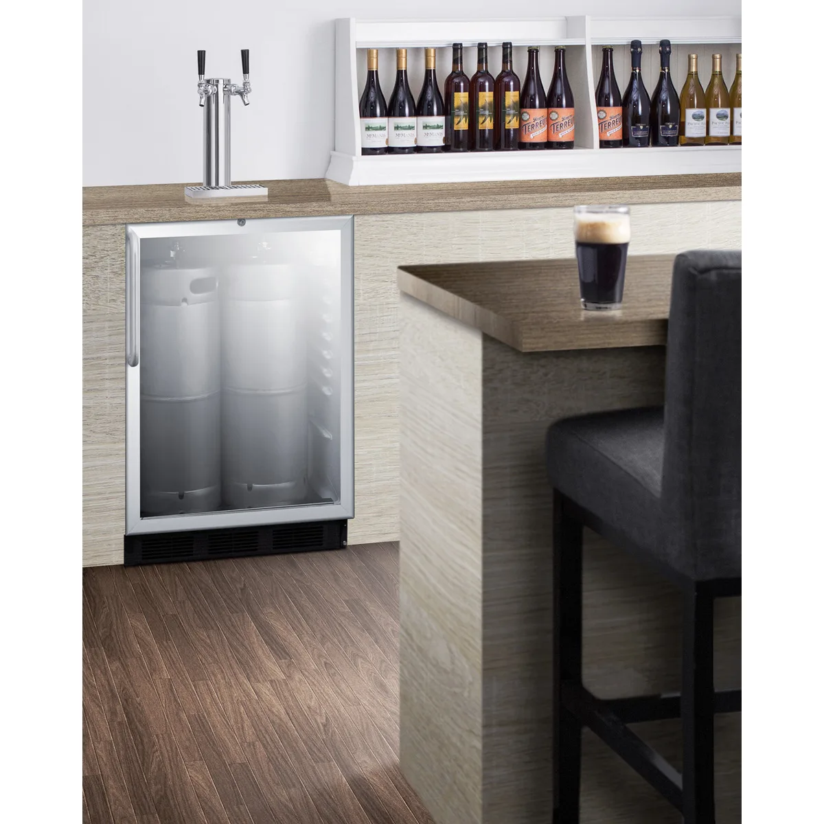Summit SBC56GBICSSADA 24" 1 Tower Draft Beer Cooler Dispenser, 5.5 cu. ft.