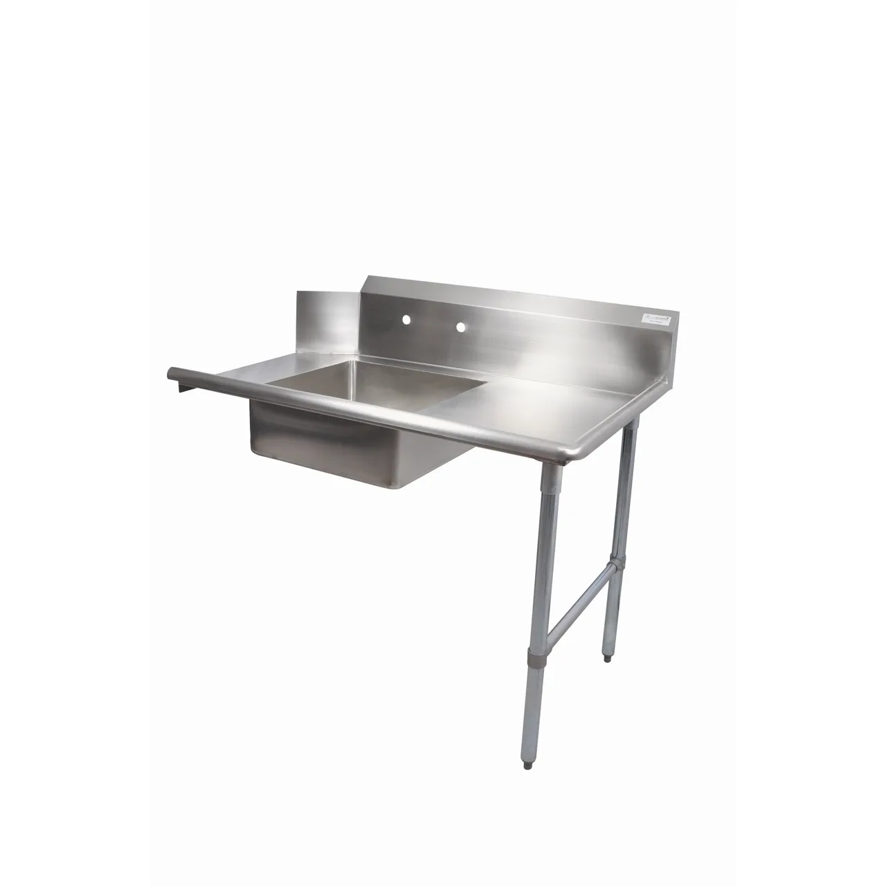 BK Resources BKSDT6-36-R-SS 36" Straight Soiled Dishtable w/ Right Table, Pre-Rinse Sink, 10" Backsplash