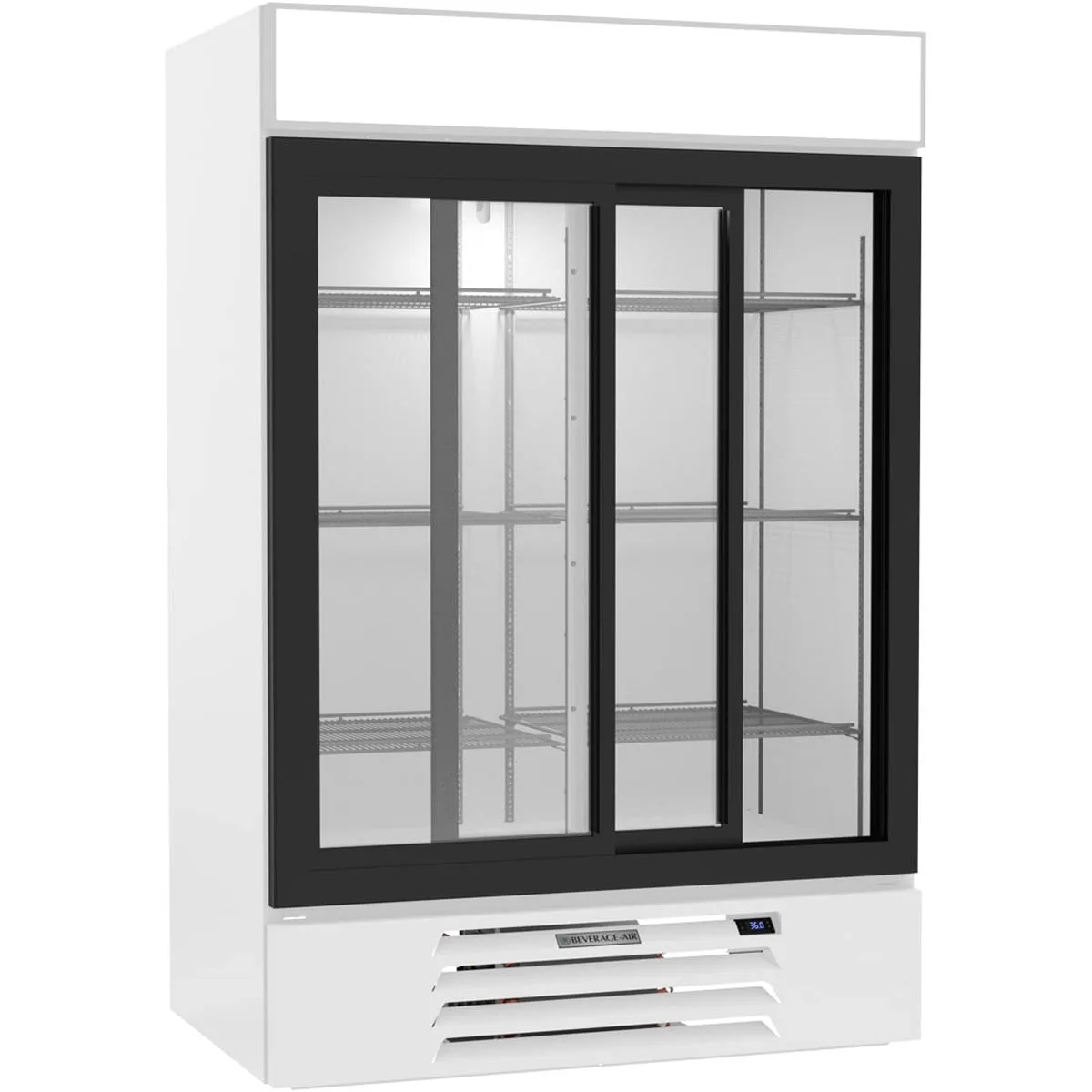 Beverage Air MMR45HC-1-W 52" Two Glass Door Merchandiser Refrigerator in White, 44 cu. ft.