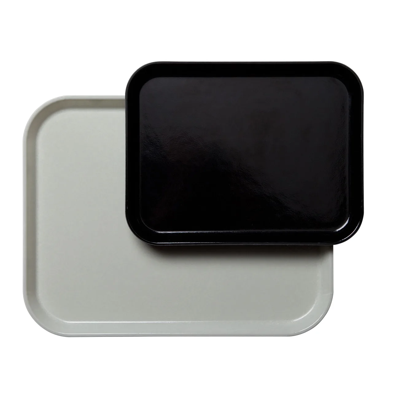 Cambro 1216CL110 - 12" x 16-5/16" Black Fiberglass Rectangular Tray, NSF, Dishwasher Safe