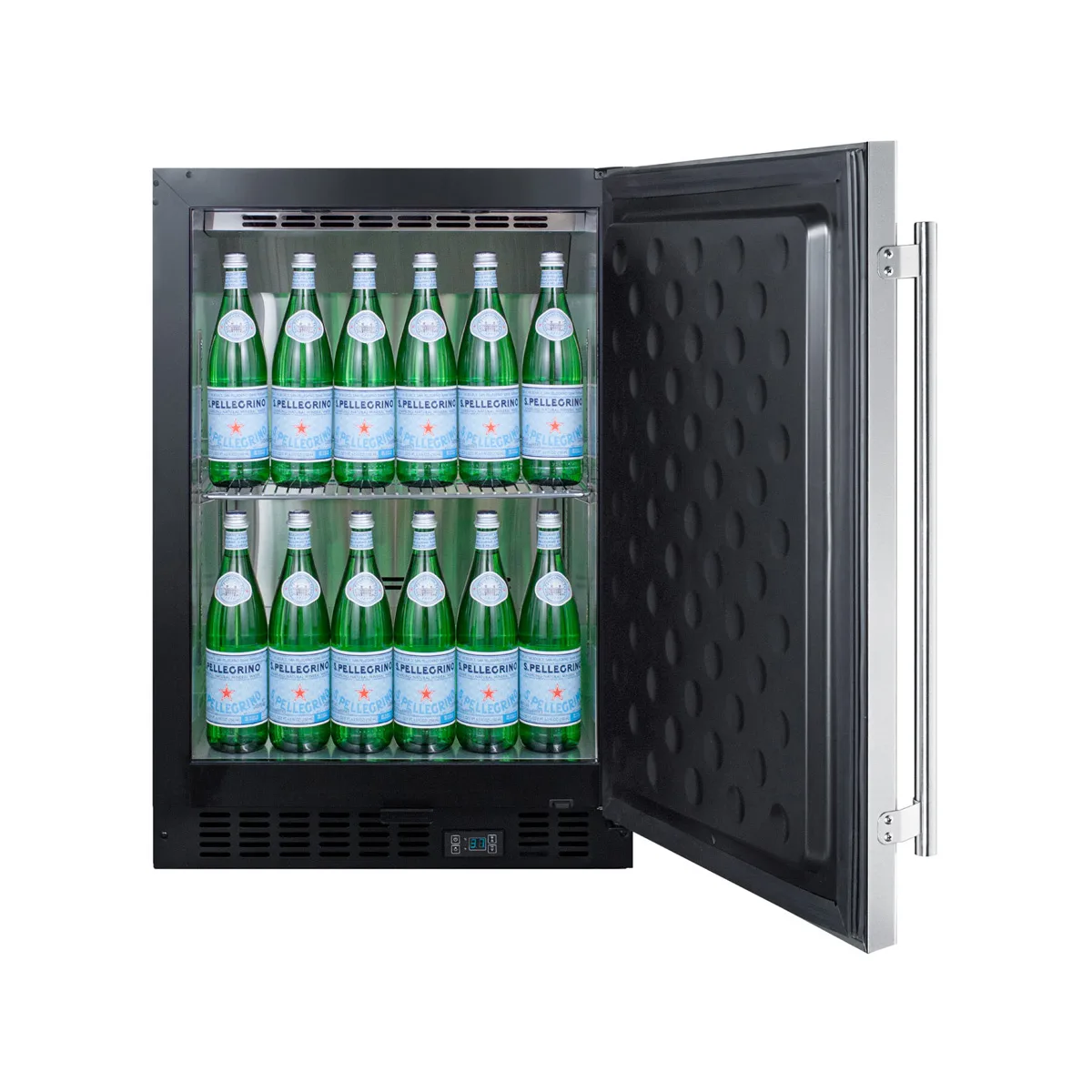 Summit SCR610BLSD 24" Stainless Steel Door Undercounter Refrigerator in Black, 5 cu. ft.