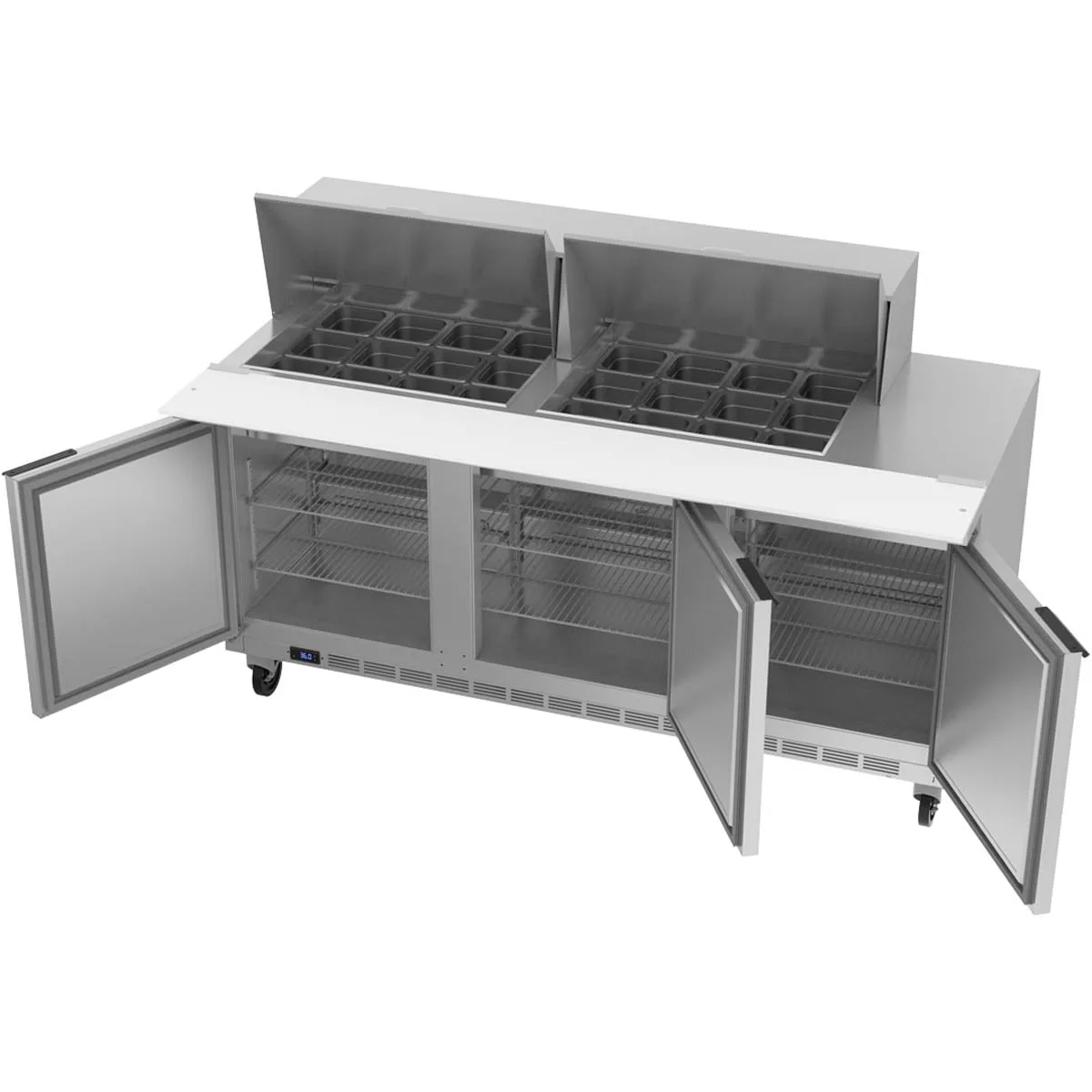 Beverage Air SPE72HC-24M 72" Mega Top Sandwich / Salad Prep Table w/ 3 Doors, 24 Pans, 20 cu. ft.
