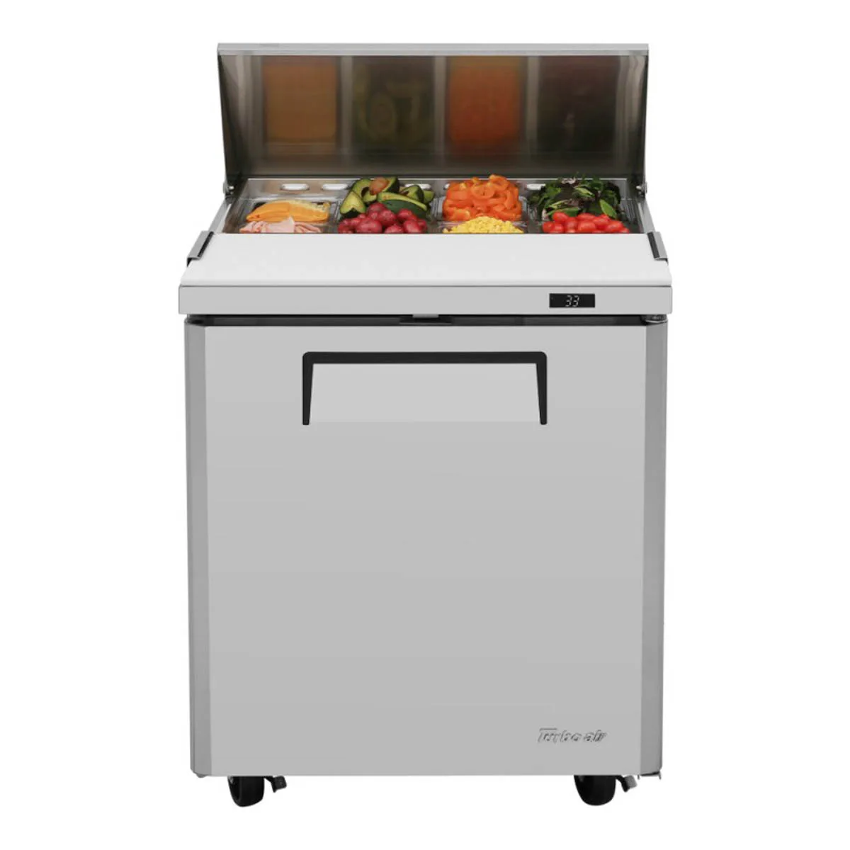 Turbo Air MST-28-N 27" One Section Sandwich / Salad Prep Table w/ 1 Door, 8 Pans