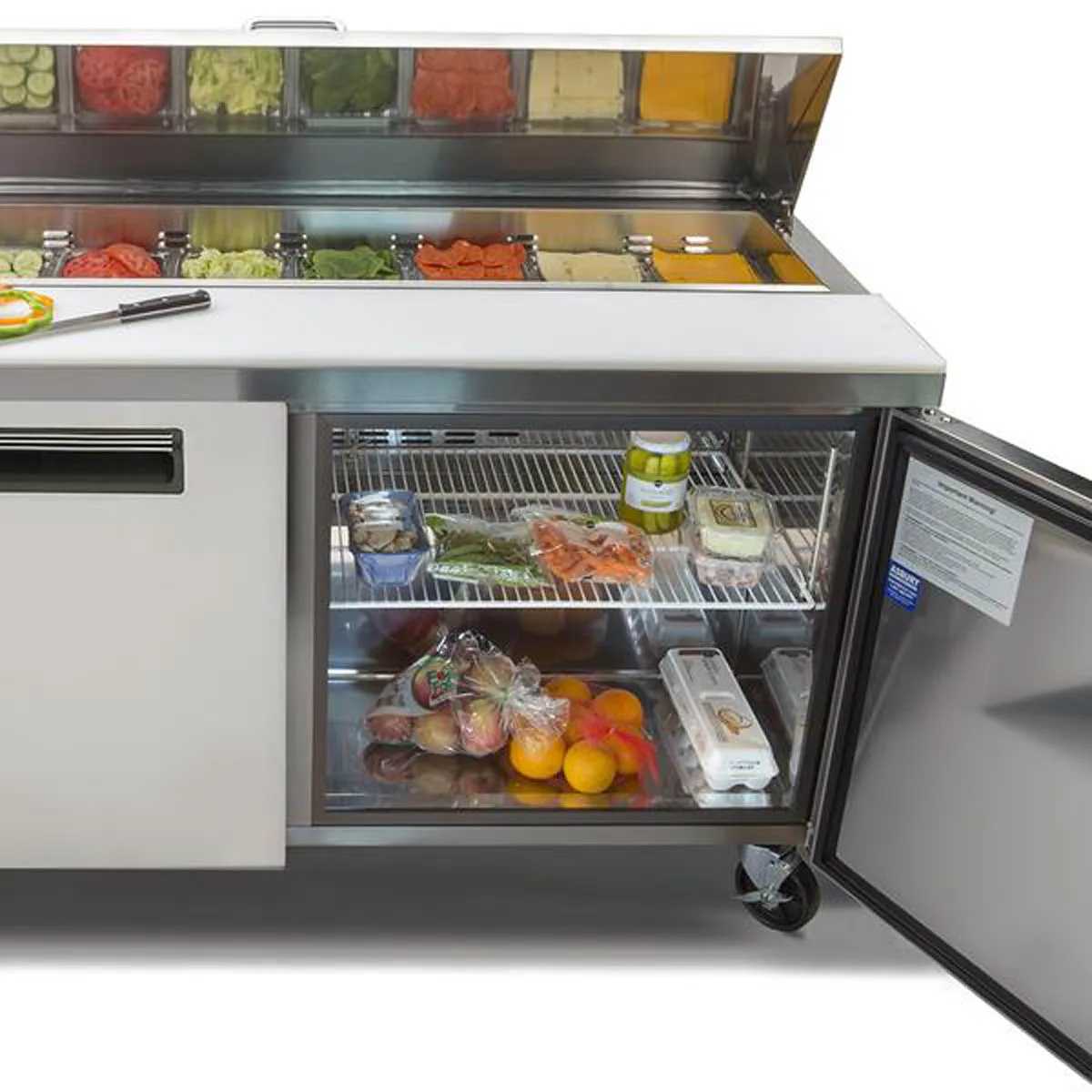 Maxx Cold MXCR60MHC 61" Mega Top Sandwich/Salad Prep Table w/ 2 Doors, 15.5 cu. ft. 