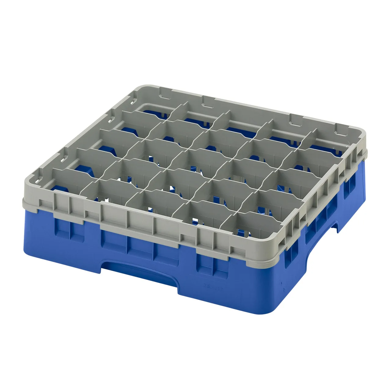 Cambro 25S418168 Camrack Glass Rack, Blue, Full Size, 19-3/4 x 19-3/4, 25 Compartments, 3-7/16 Max Dia, HACCP