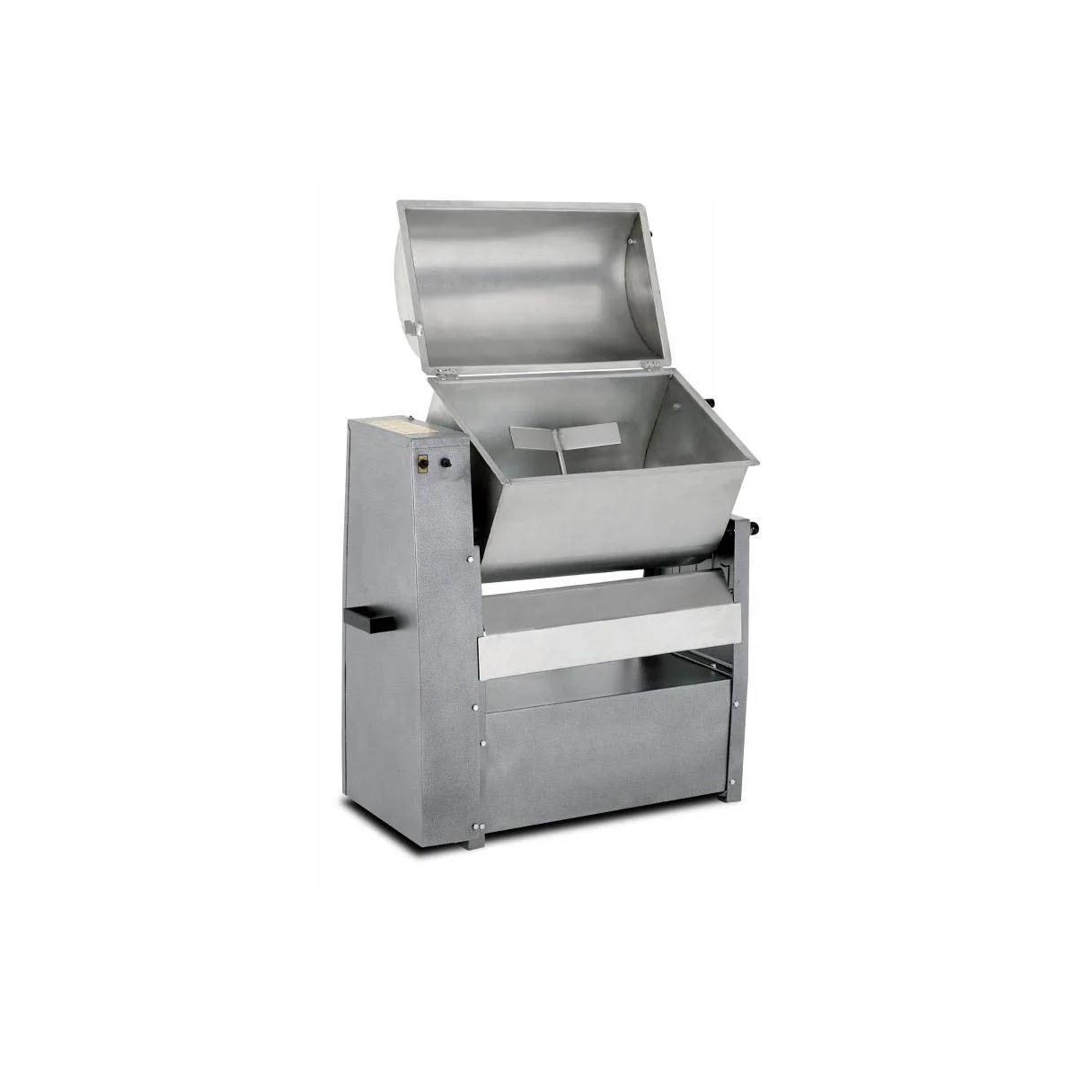 Omcan USA 13153 Electric Meat Mixer, 110 lb (50 kg) Capacity, 1/2 HP, 370 W, 110V, Stainless Steel Tank, Tilting, Cast Iron Structure