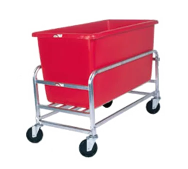 Winholt 30-8-AL-RD Bulk Goods Cart, 8 Bushel 500 lb, Aluminum Frame, Red Polyethylene Tub, 24-33" Height