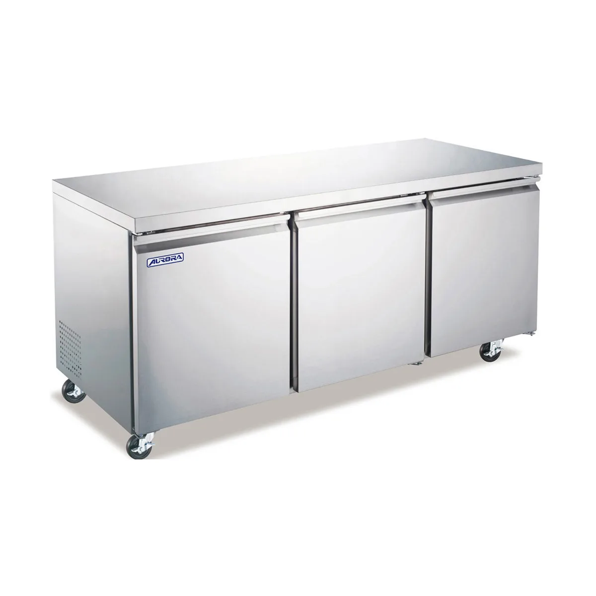 Omcan USA 59091 72" 3-Door Undercounter Refrigerator, Stainless Steel, 15.5 cu. ft., Rear-Mount