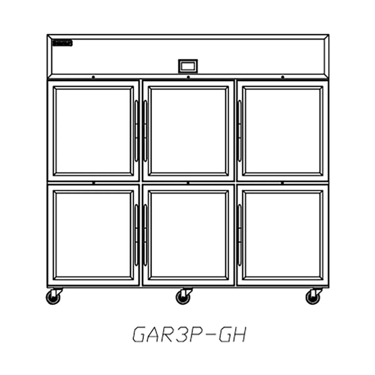 Delfield GAR3P-GH 83" 3-Section Reach-In Refrigerator w/ 6 Glass Half-Doors, 71 cu. ft.
