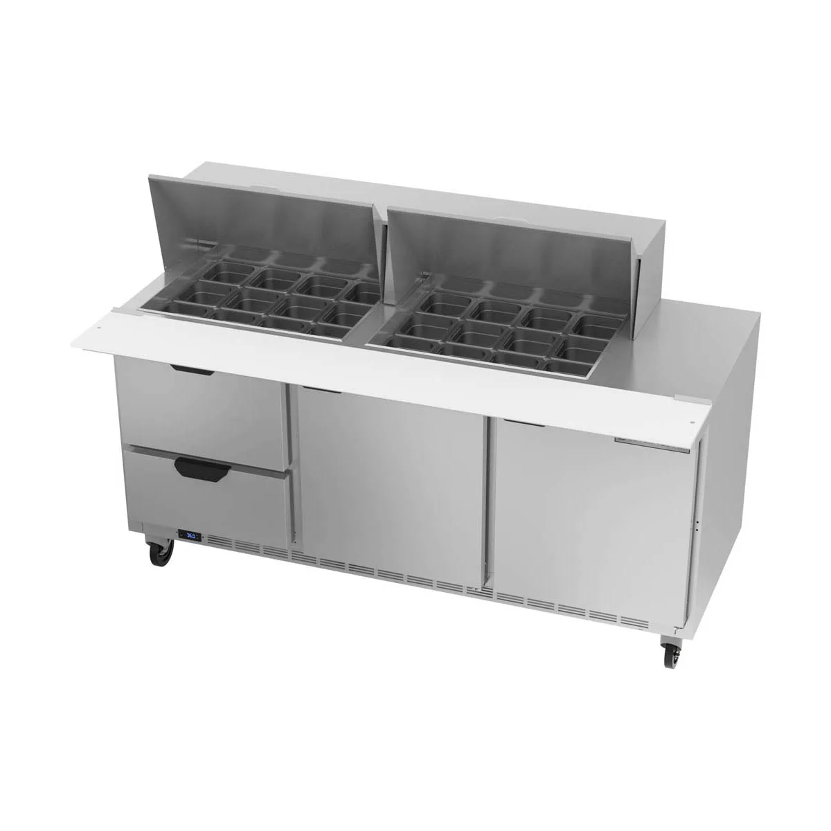 Beverage Air SPED72HC-24M-2 72" Mega Top Sandwich/Salad Prep Table w/ 2 Drawers & 2 Doors, 24 pans