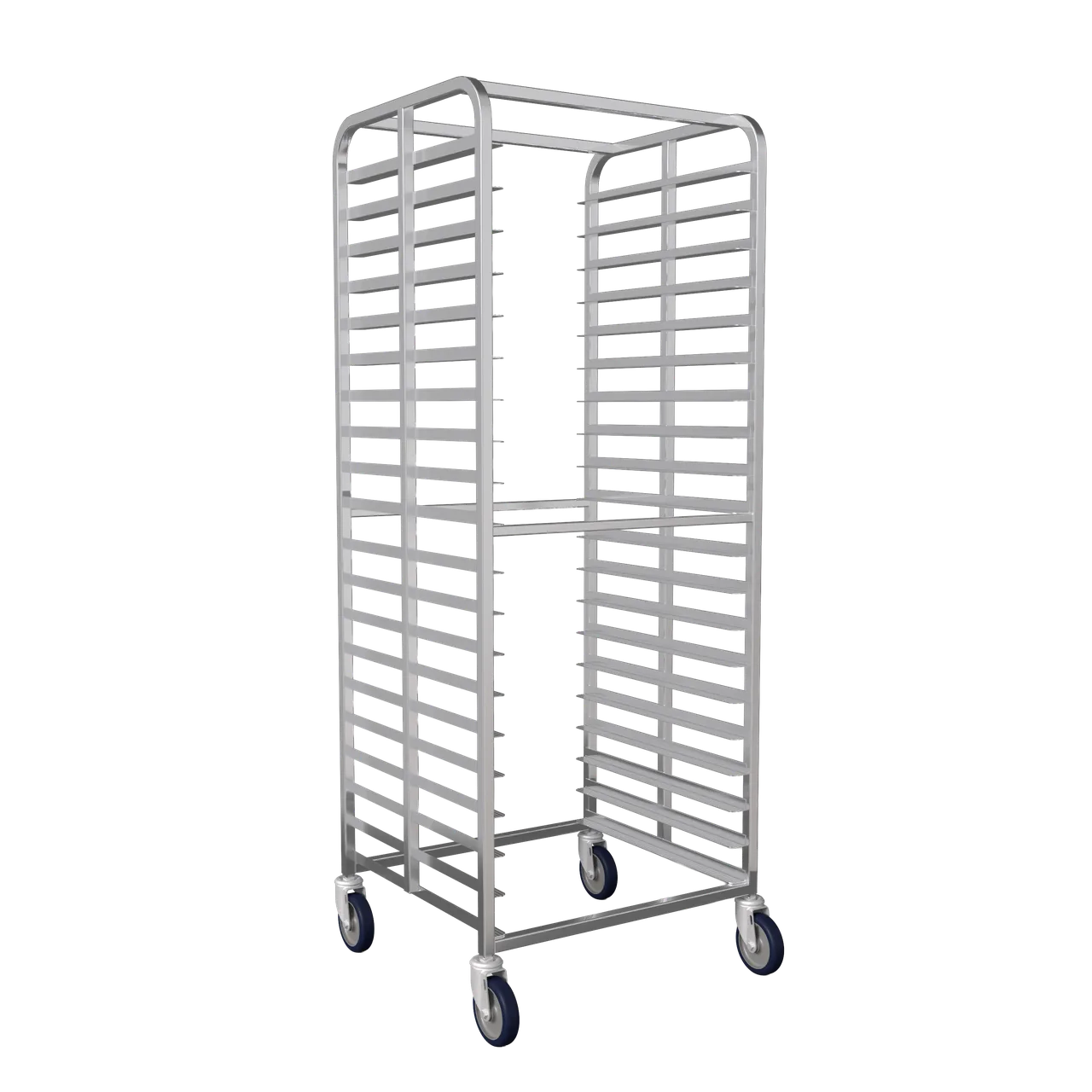 Winholt AL-2424B-XB Full Height Mobile End Loading Screen Rack w/ (20) 24"x24" Donut Screens