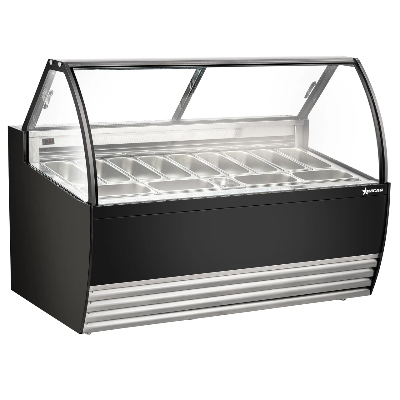 Omcan USA 49008 (FR-CN-00013B) 69" Gelato Dipping Cabinet w/ Curved Sneeze Guard