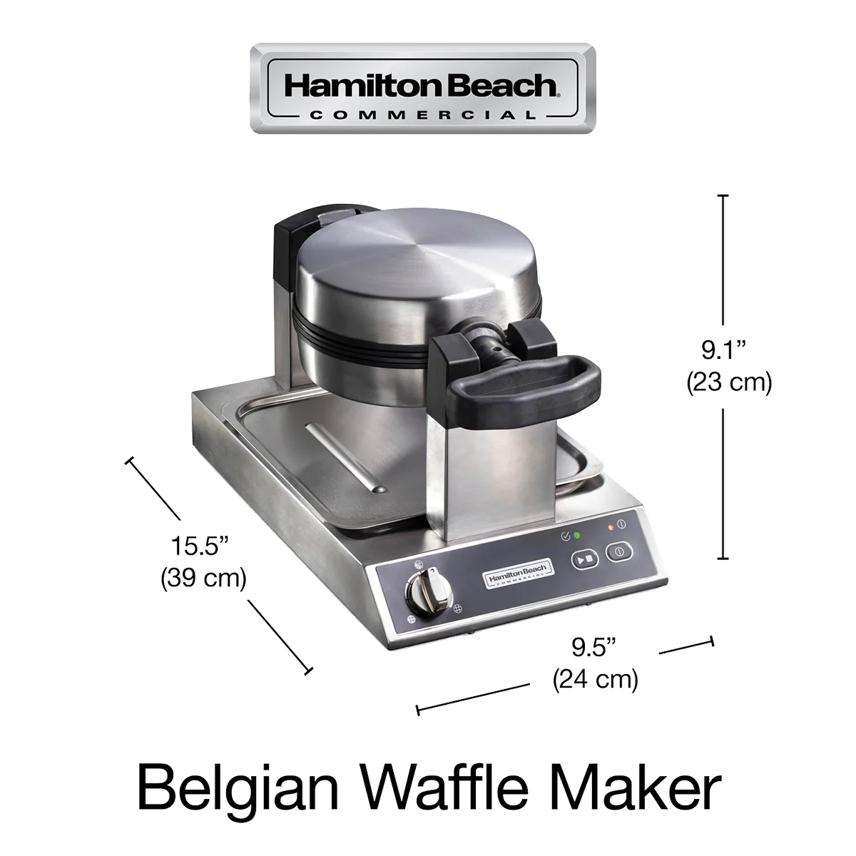 Hamilton Beach 26700 Commercial Belgian Waffle Maker, (25) Waffles per hour capability, 1300 W