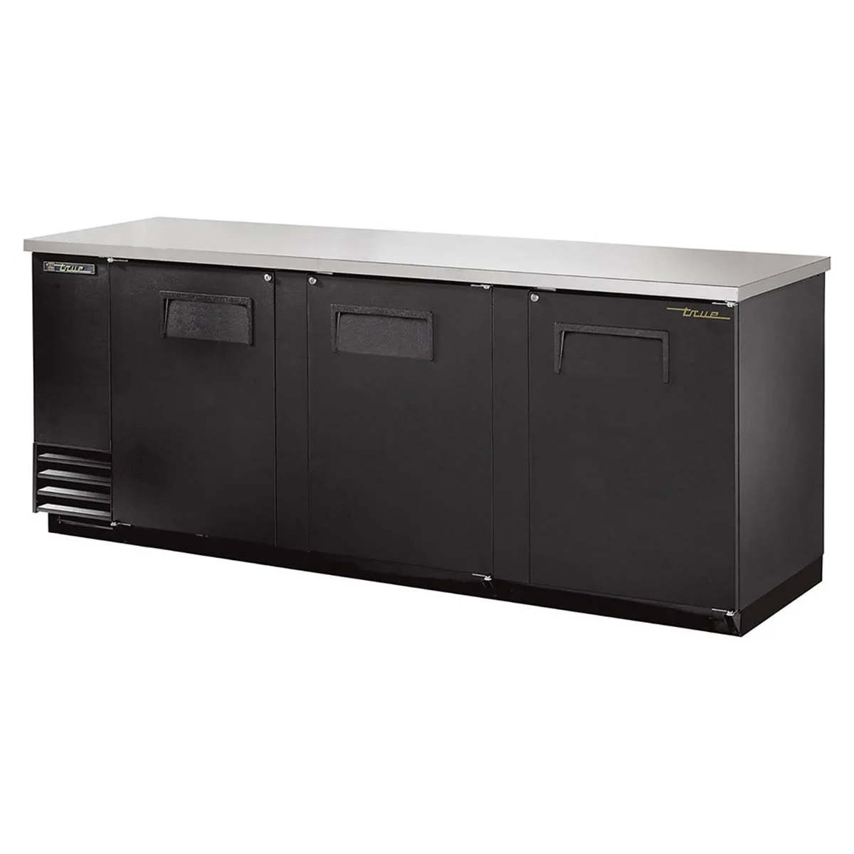 True TBB-4-HC 90" Three Solid Swing Door Back Bar Cooler with Hydrocarbon Refrigerant