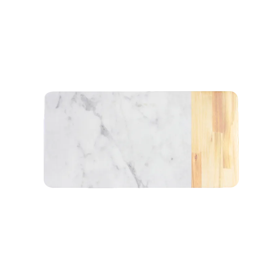 GET M714RCM-AWC Melamine Serving Board, 14-1/4"L x 7"W x 1/2"H, Faux Alder & Carrara Marble Look